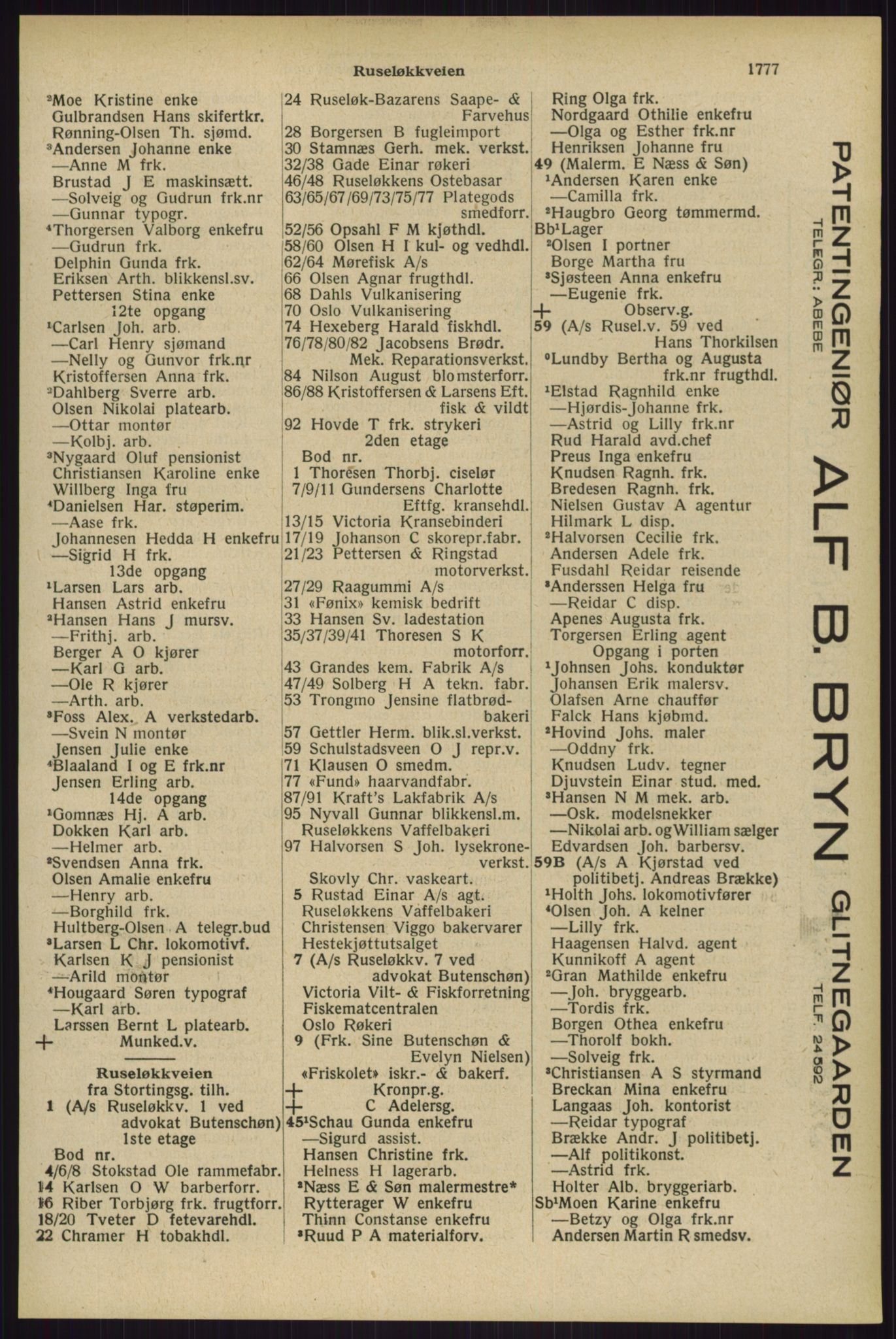 Kristiania/Oslo adressebok, PUBL/-, 1929, p. 1777