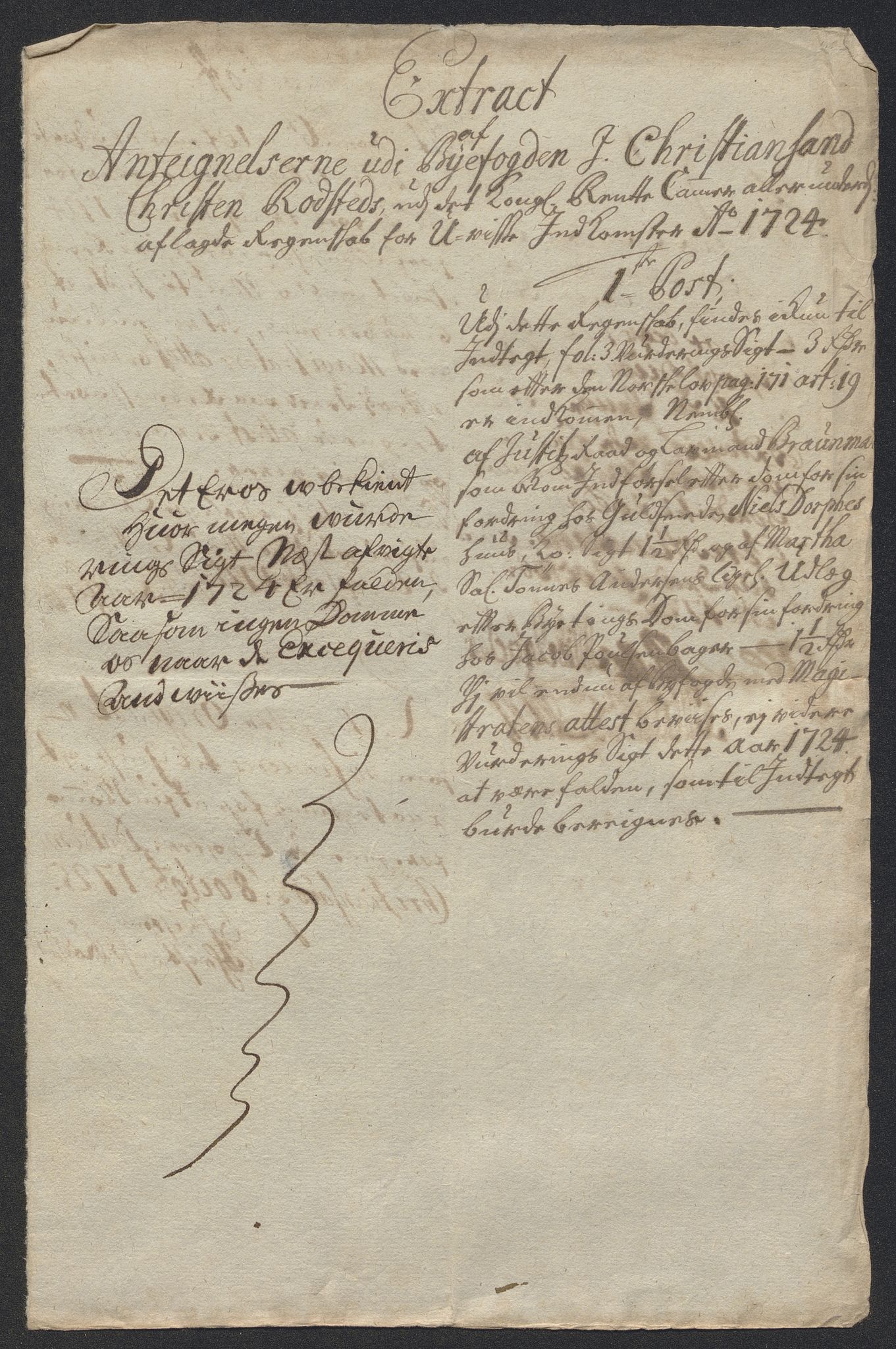 Rentekammeret inntil 1814, Reviderte regnskaper, Byregnskaper, AV/RA-EA-4066/R/Rm/L0286: [M19] Sikt og sakefall, 1719-1727, p. 359