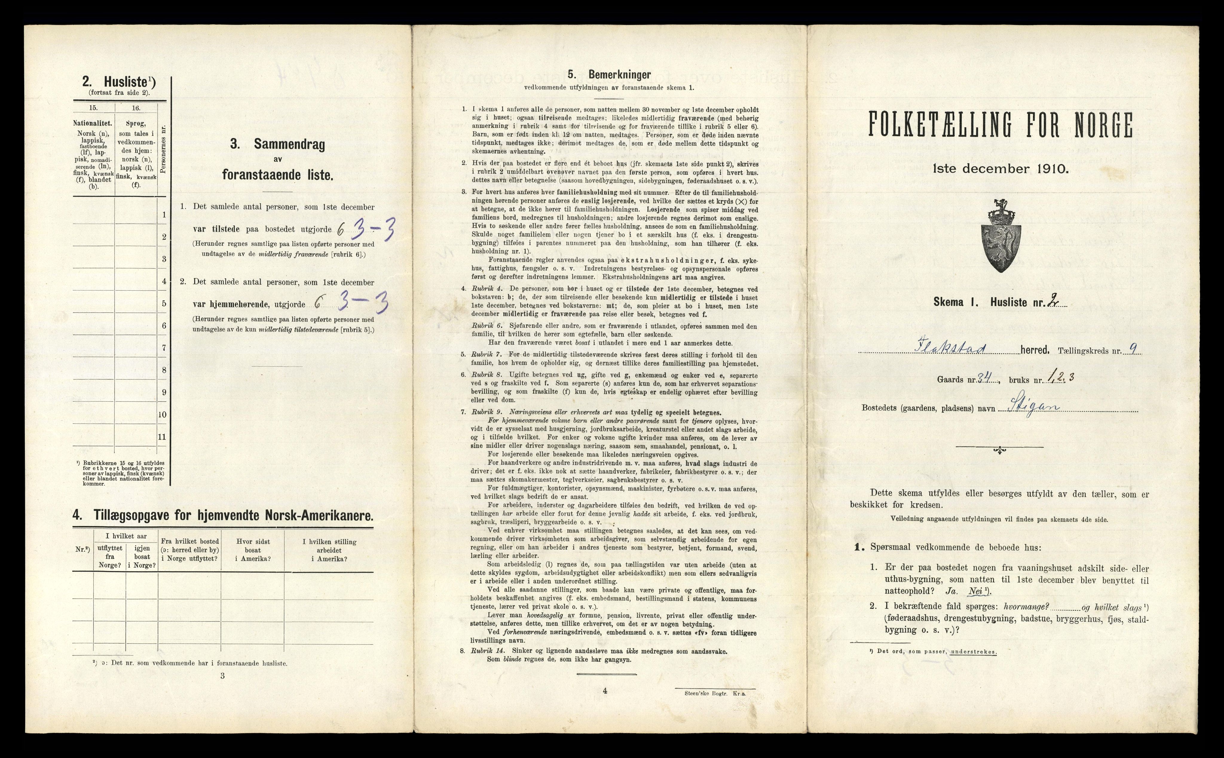 RA, 1910 census for Flakstad, 1910, p. 910