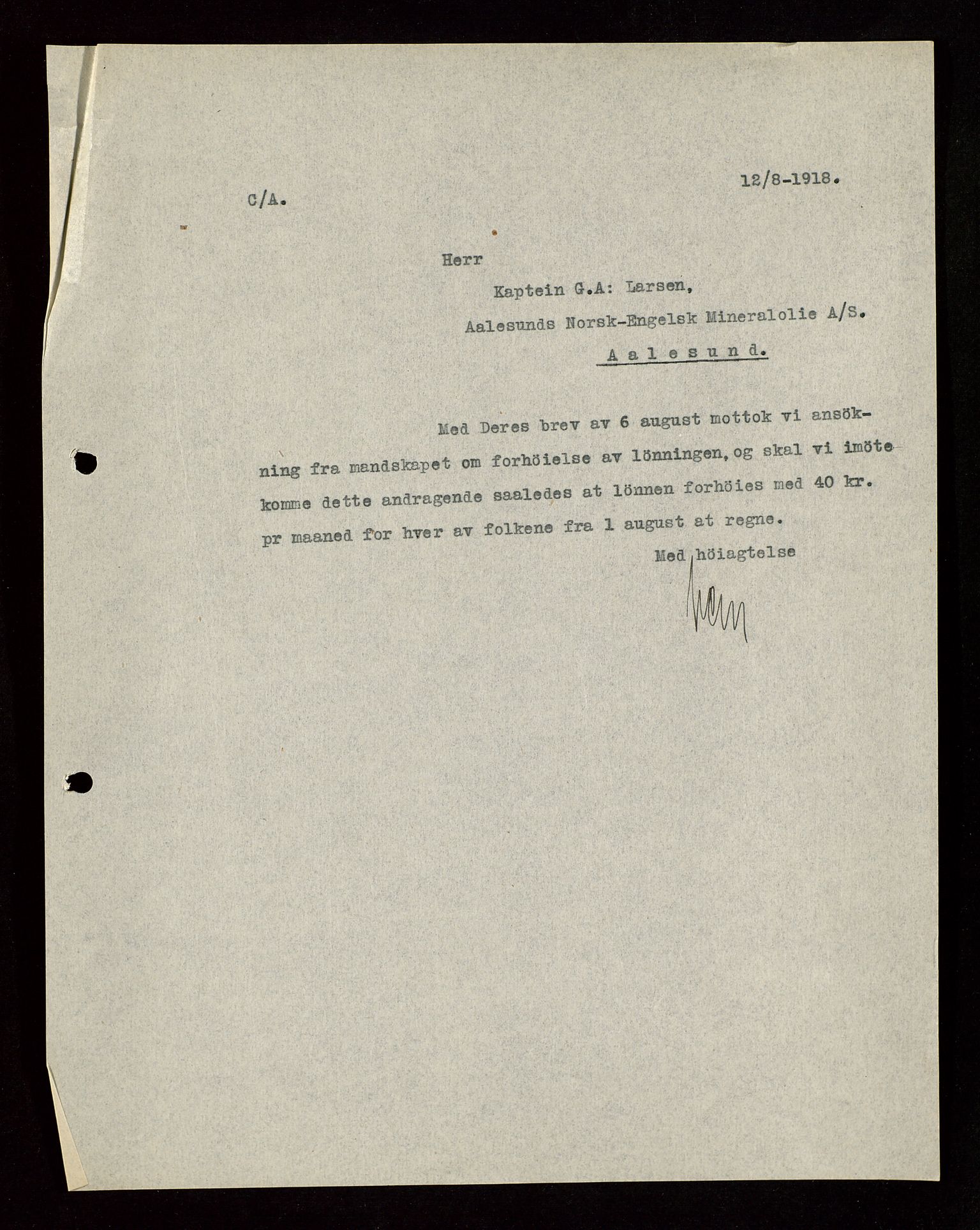 Pa 1521 - A/S Norske Shell, AV/SAST-A-101915/E/Ea/Eaa/L0003: Sjefskorrespondanse, 1918, p. 116