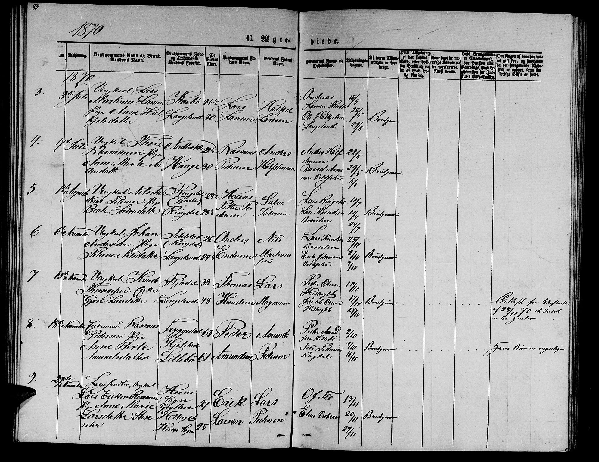 Ministerialprotokoller, klokkerbøker og fødselsregistre - Møre og Romsdal, SAT/A-1454/517/L0229: Parish register (copy) no. 517C02, 1864-1879, p. 85