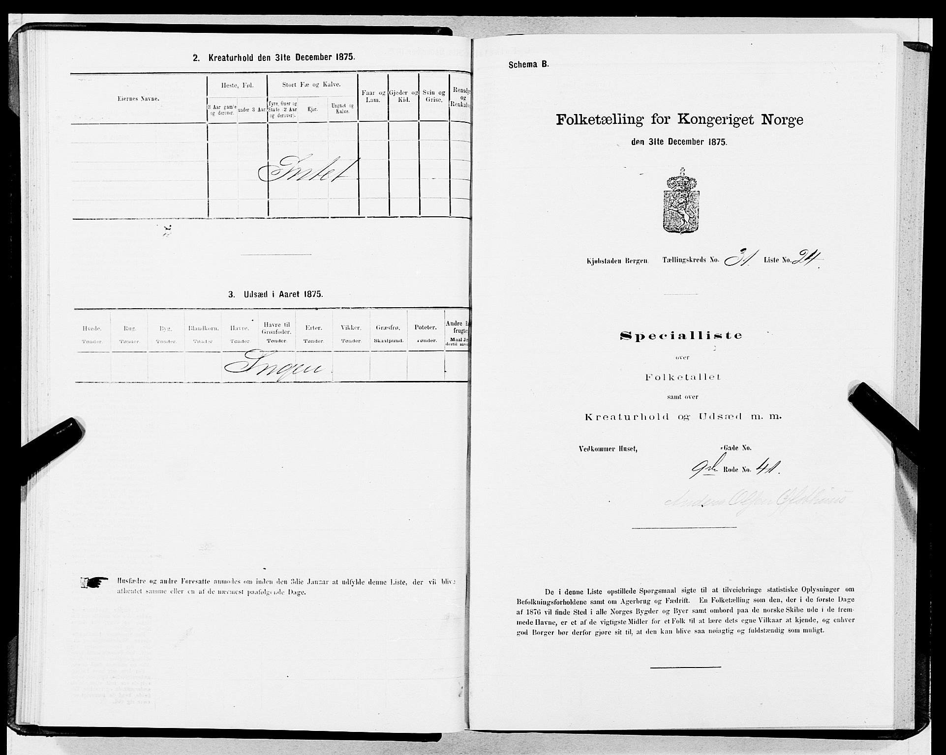 SAB, 1875 census for 1301 Bergen, 1875, p. 1617