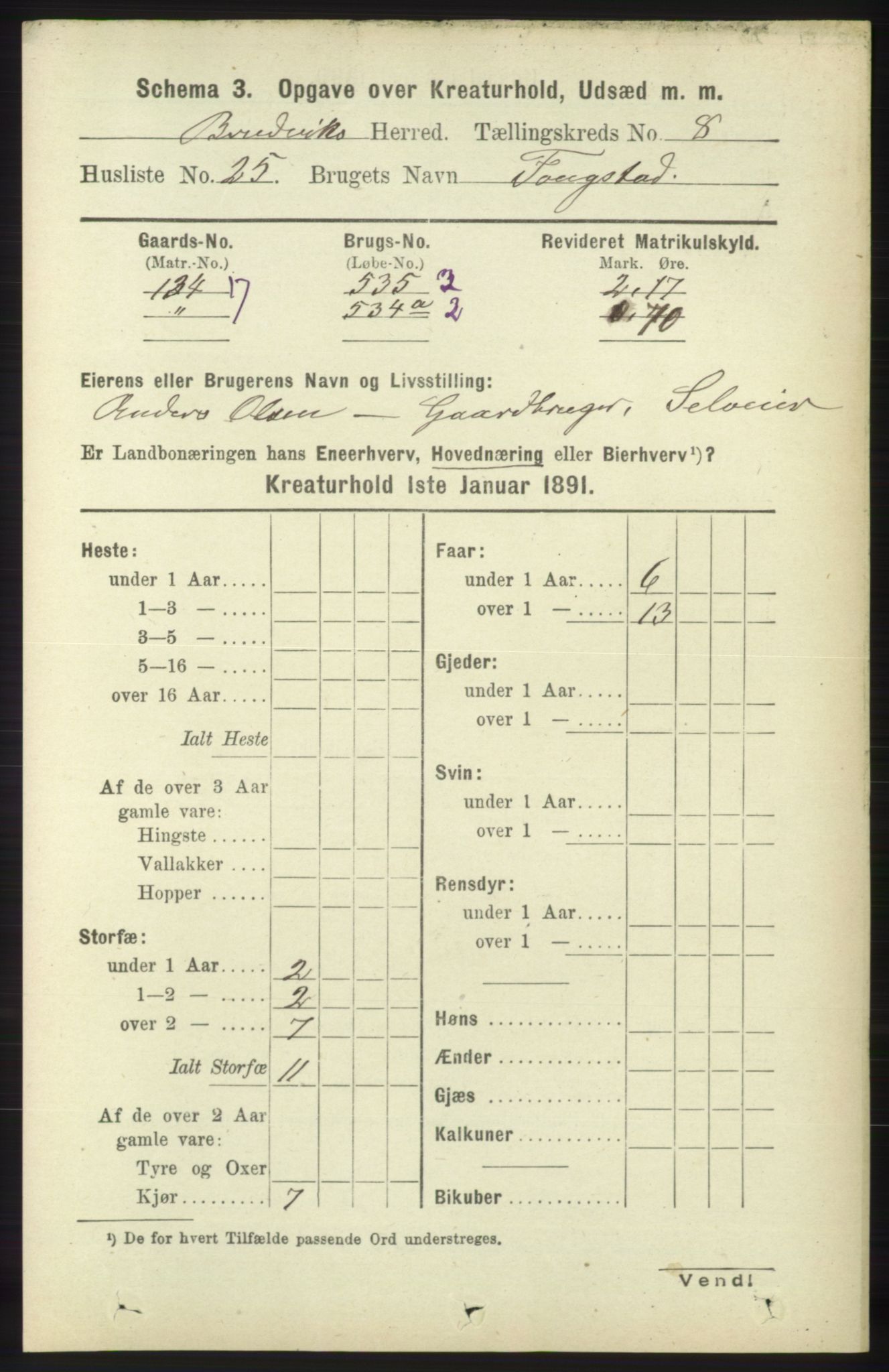 RA, 1891 census for 1251 Bruvik, 1891, p. 4792