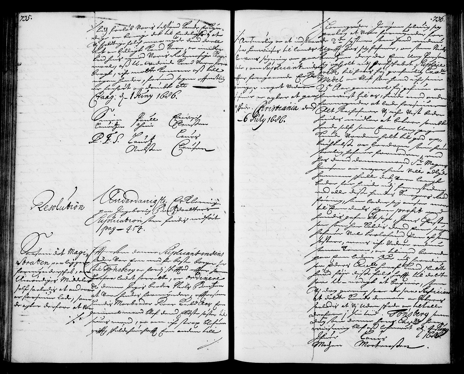 Stattholderembetet 1572-1771, AV/RA-EA-2870/Ae/L0002: Supplikasjons- og resolusjonsprotokoll, 1686, p. 735-736