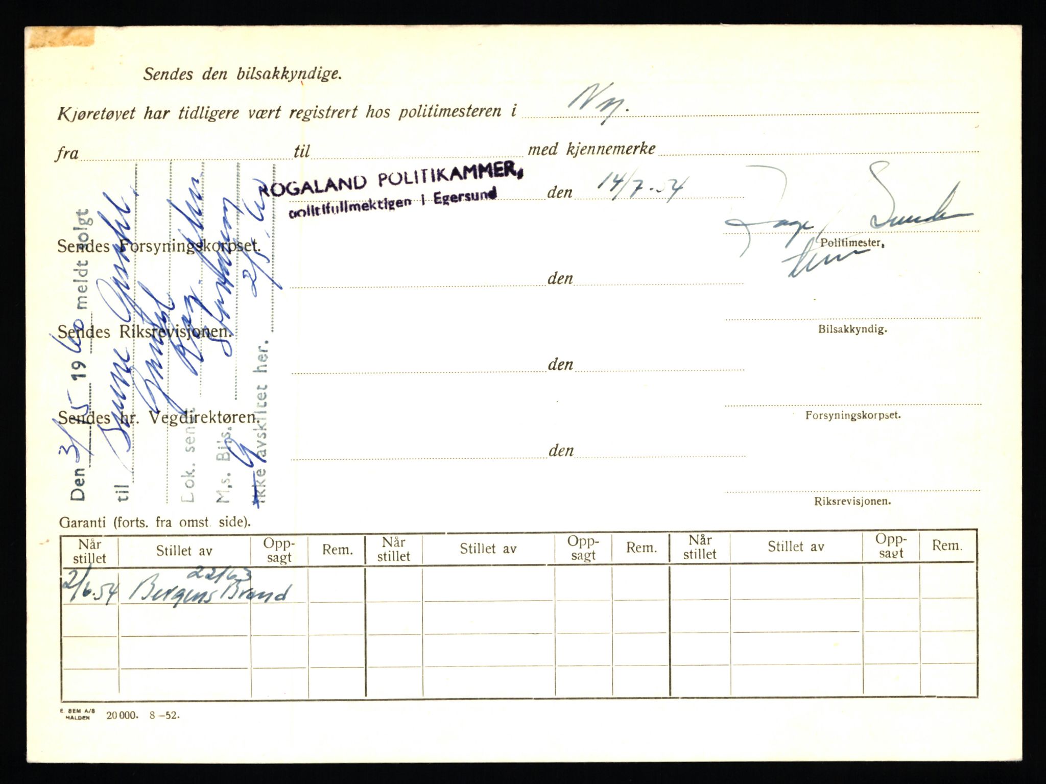 Stavanger trafikkstasjon, SAST/A-101942/0/F/L0039: L-22300 - L-22799, 1930-1971, p. 356