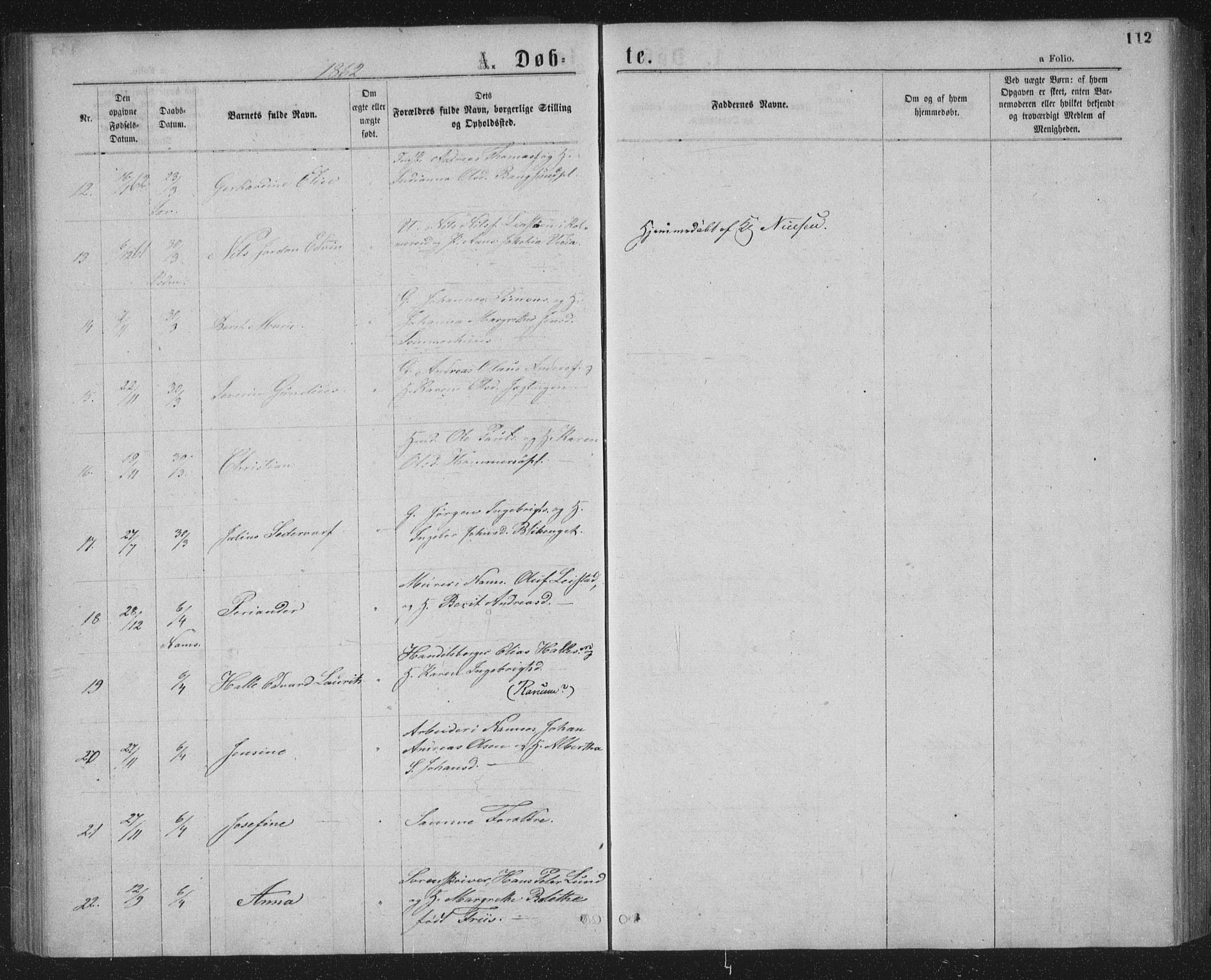 Ministerialprotokoller, klokkerbøker og fødselsregistre - Nord-Trøndelag, AV/SAT-A-1458/768/L0566: Parish register (official) no. 768A01, 1836-1865, p. 112