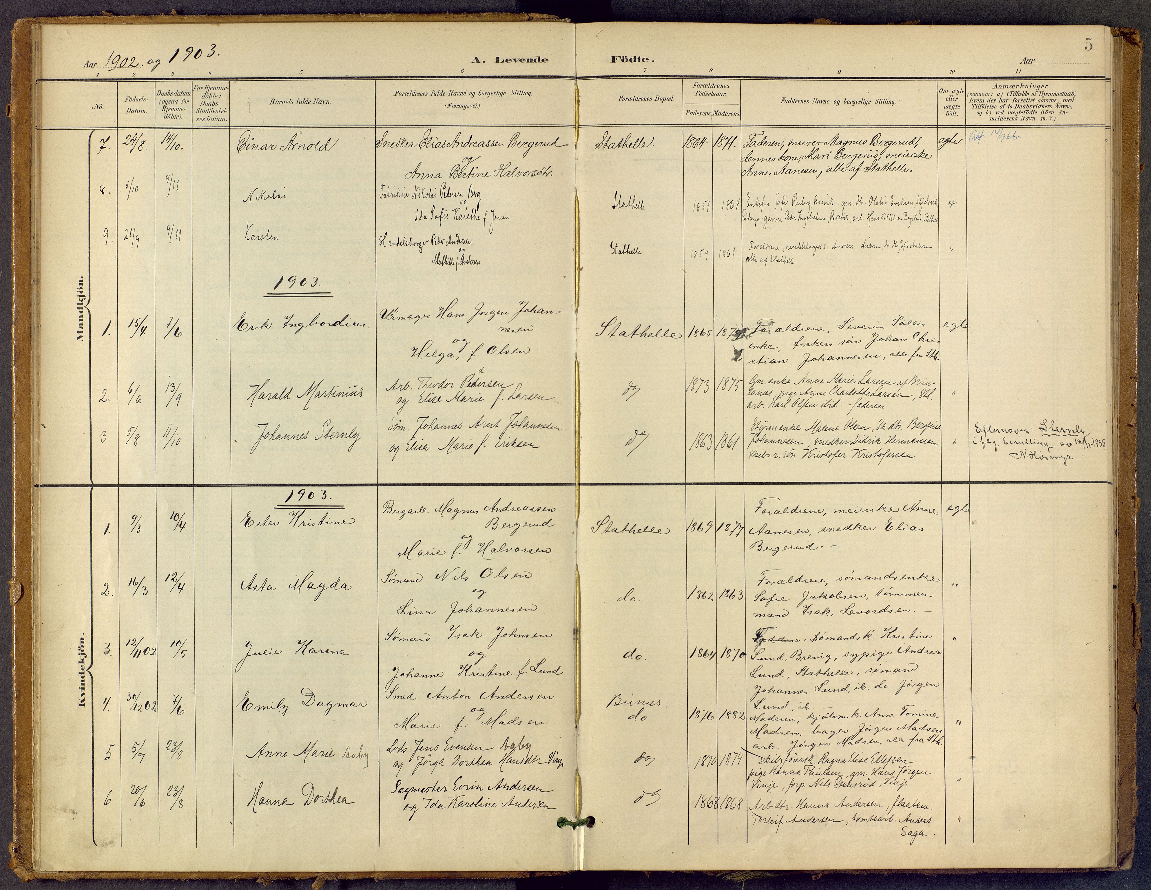 Bamble kirkebøker, SAKO/A-253/F/Fb/L0002: Parish register (official) no. II 2, 1900-1921, p. 5