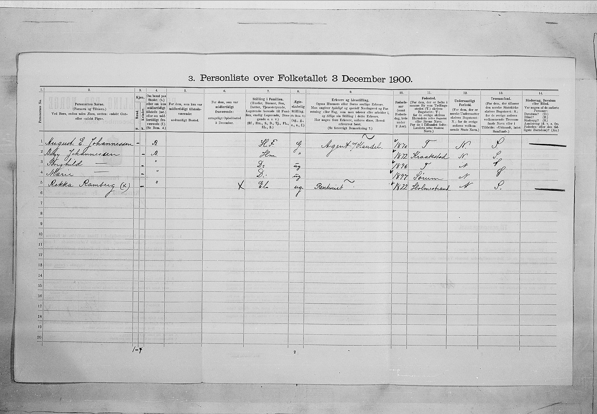SAO, 1900 census for Kristiania, 1900, p. 112810