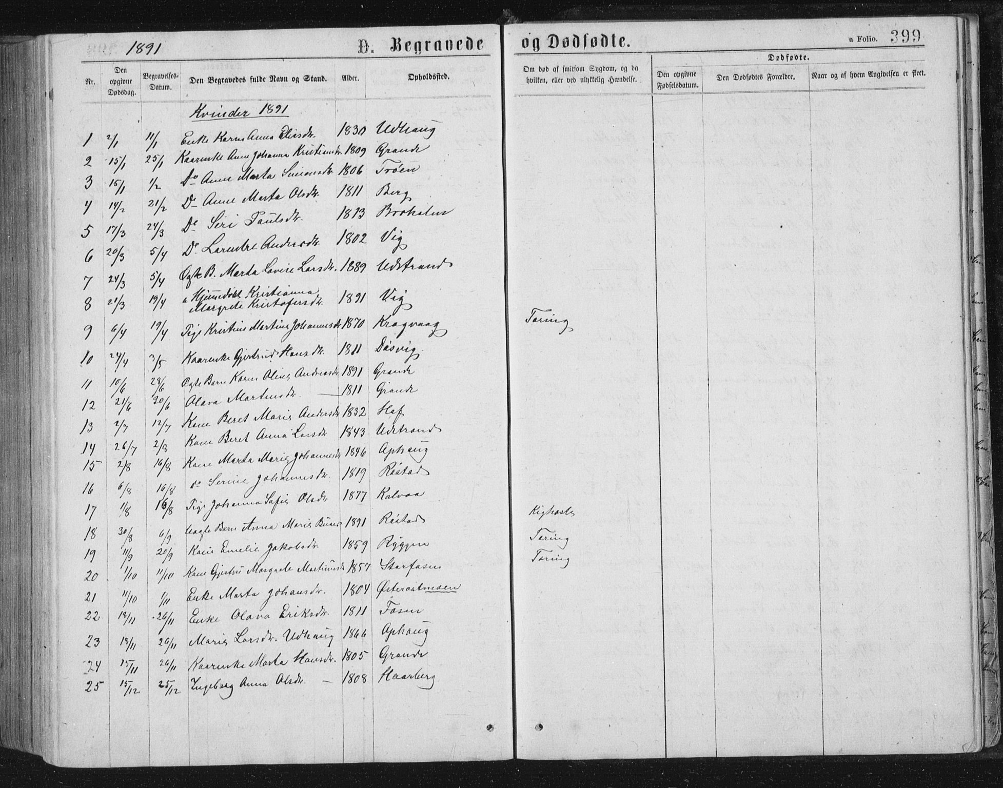 Ministerialprotokoller, klokkerbøker og fødselsregistre - Sør-Trøndelag, SAT/A-1456/659/L0745: Parish register (copy) no. 659C02, 1869-1892, p. 399
