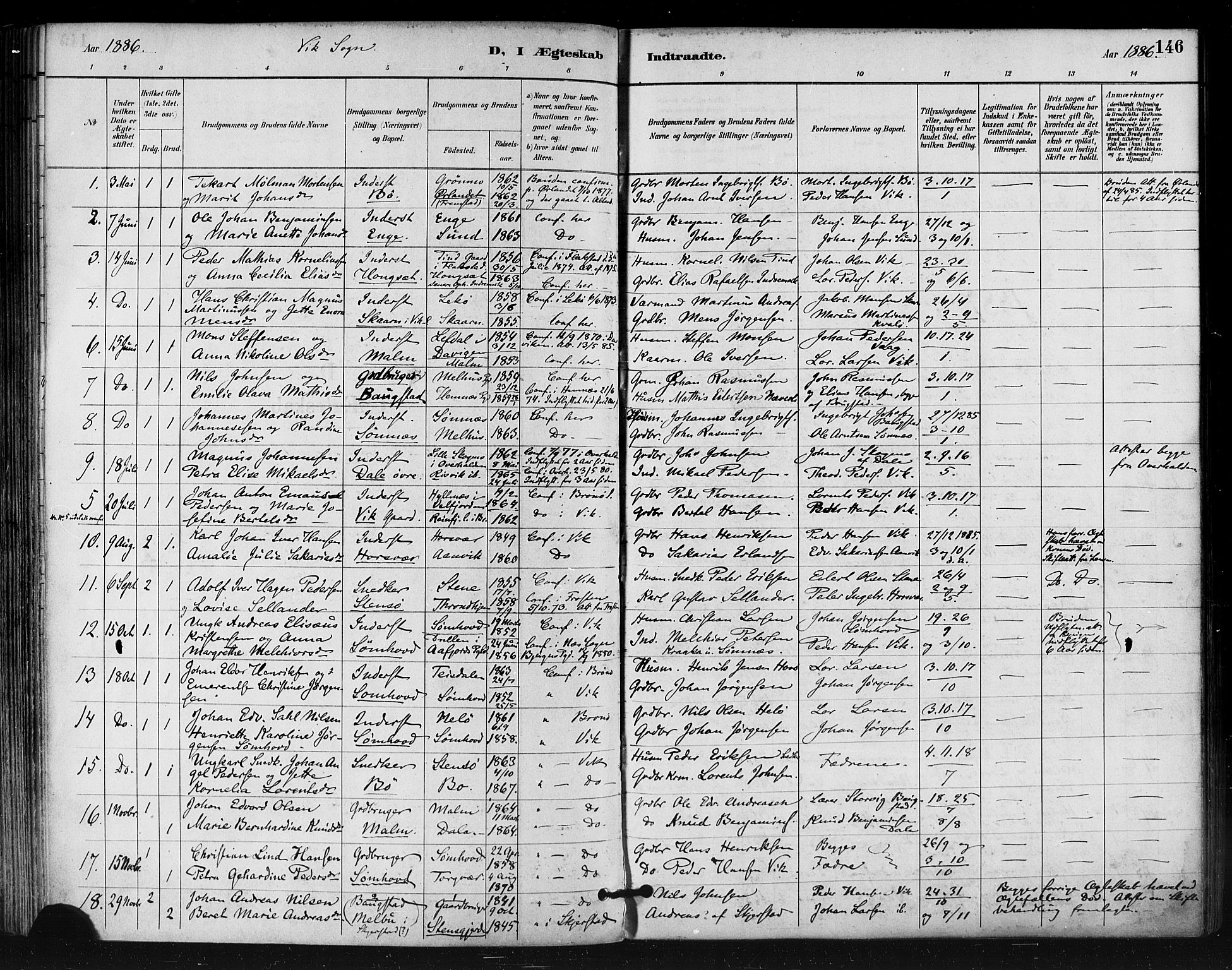 Ministerialprotokoller, klokkerbøker og fødselsregistre - Nordland, SAT/A-1459/812/L0178: Parish register (official) no. 812A07, 1886-1900, p. 146