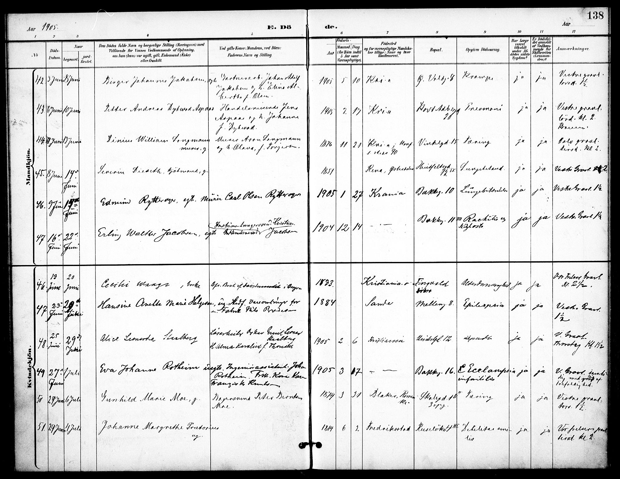 Johannes prestekontor Kirkebøker, SAO/A-10852/F/Fa/L0008: Parish register (official) no. 8, 1897-1917, p. 138