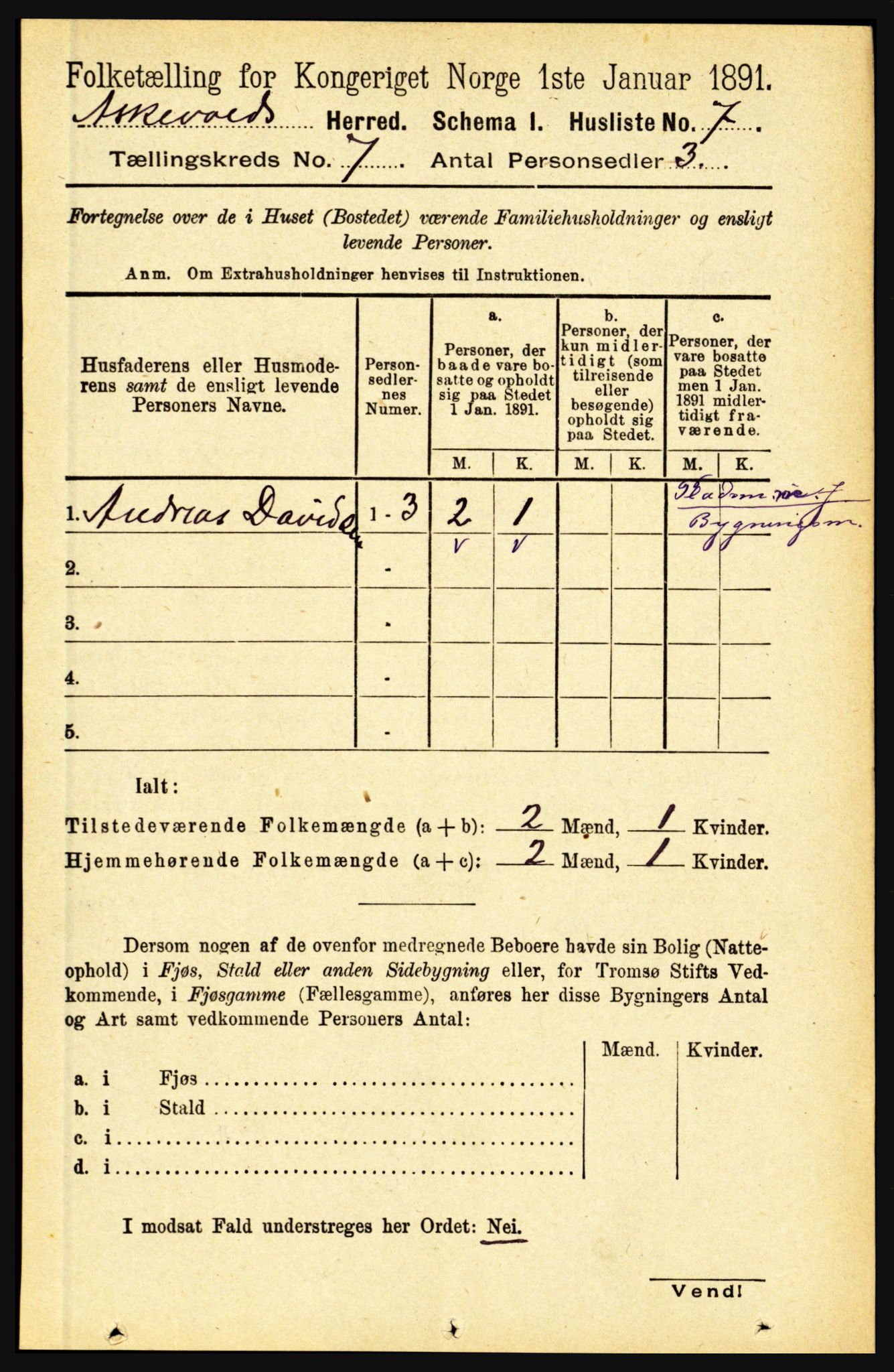 RA, 1891 census for 1428 Askvoll, 1891, p. 1857