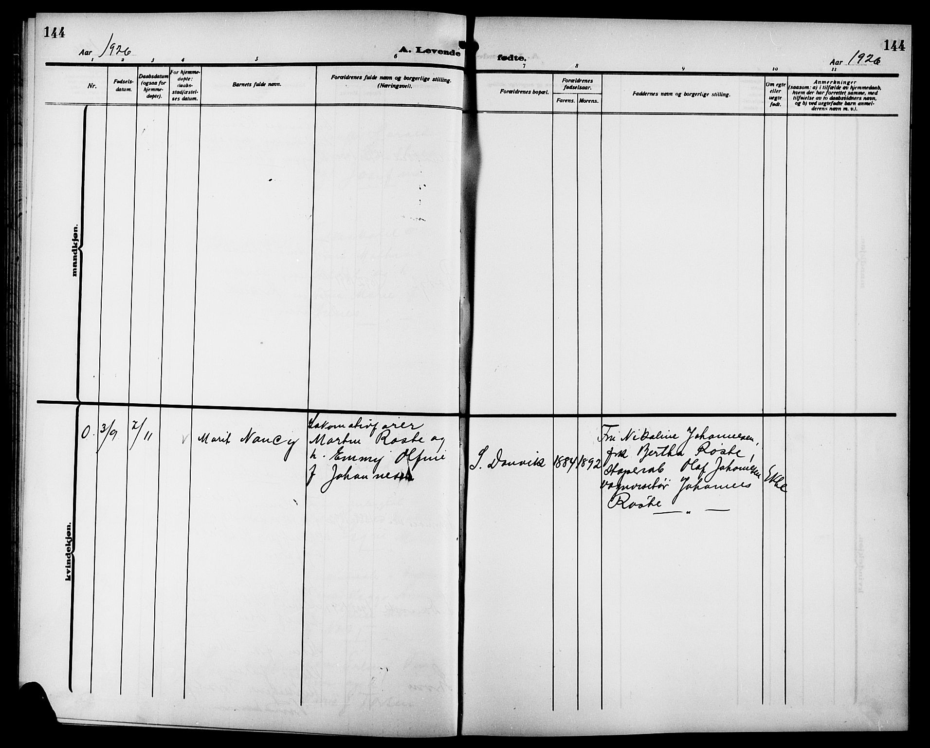 Strømsgodset kirkebøker, AV/SAKO-A-324/G/Ga/L0003: Parish register (copy) no. 3, 1911-1926, p. 144