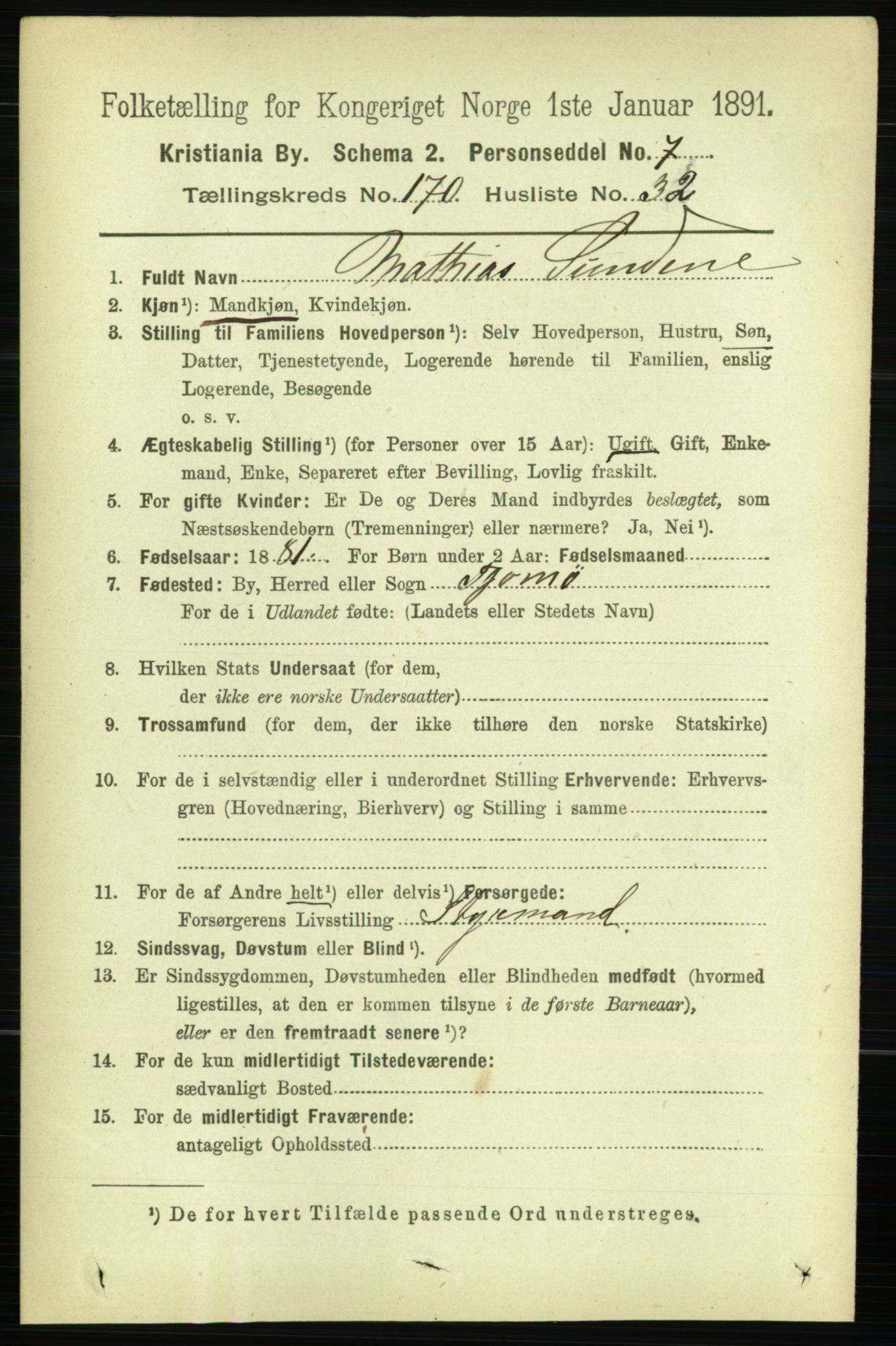 RA, 1891 census for 0301 Kristiania, 1891, p. 100557