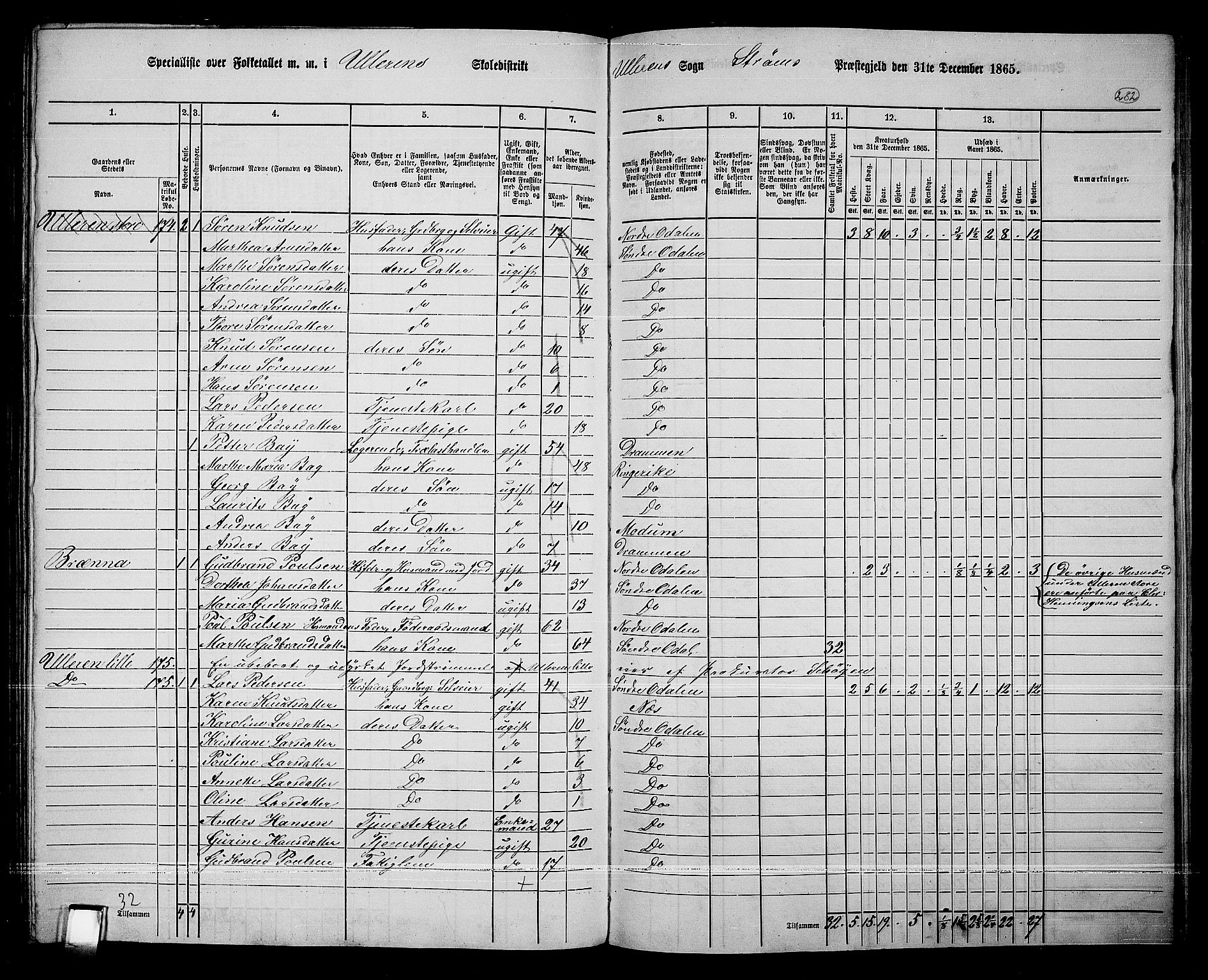 RA, 1865 census for Sør-Odal, 1865, p. 246