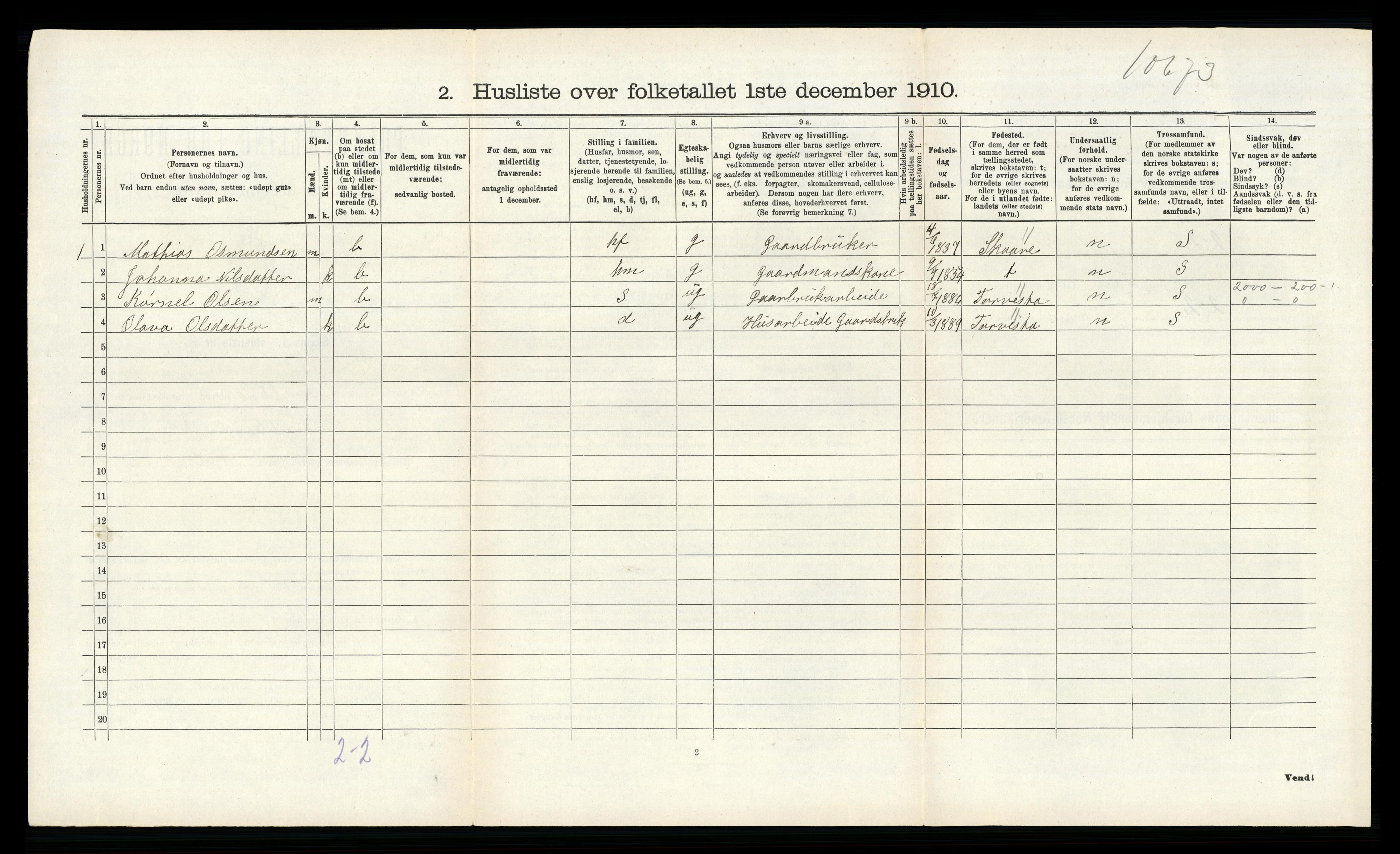 RA, 1910 census for Avaldsnes, 1910, p. 356