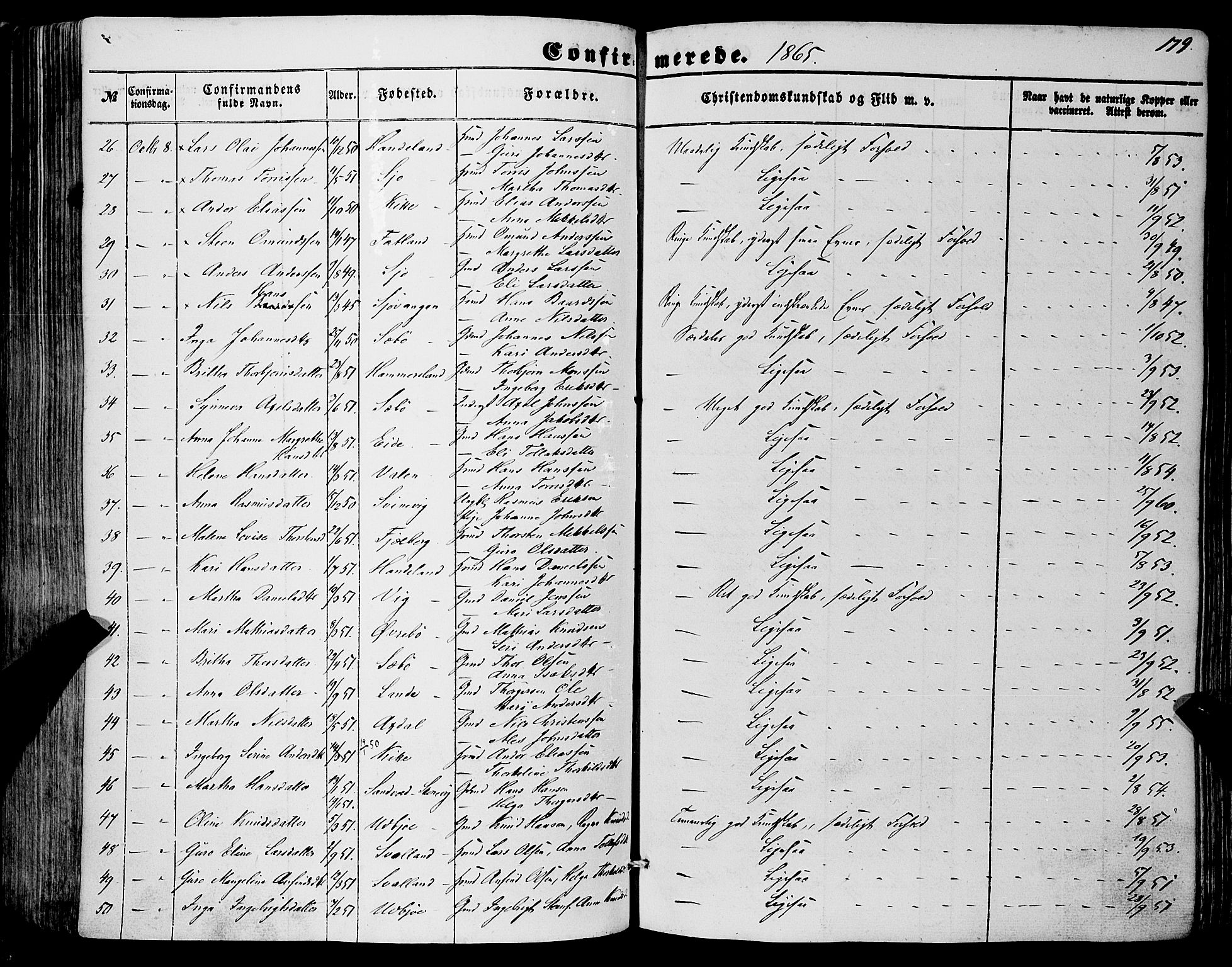 Fjelberg sokneprestembete, AV/SAB-A-75201/H/Haa: Parish register (official) no. A 7, 1851-1867, p. 179