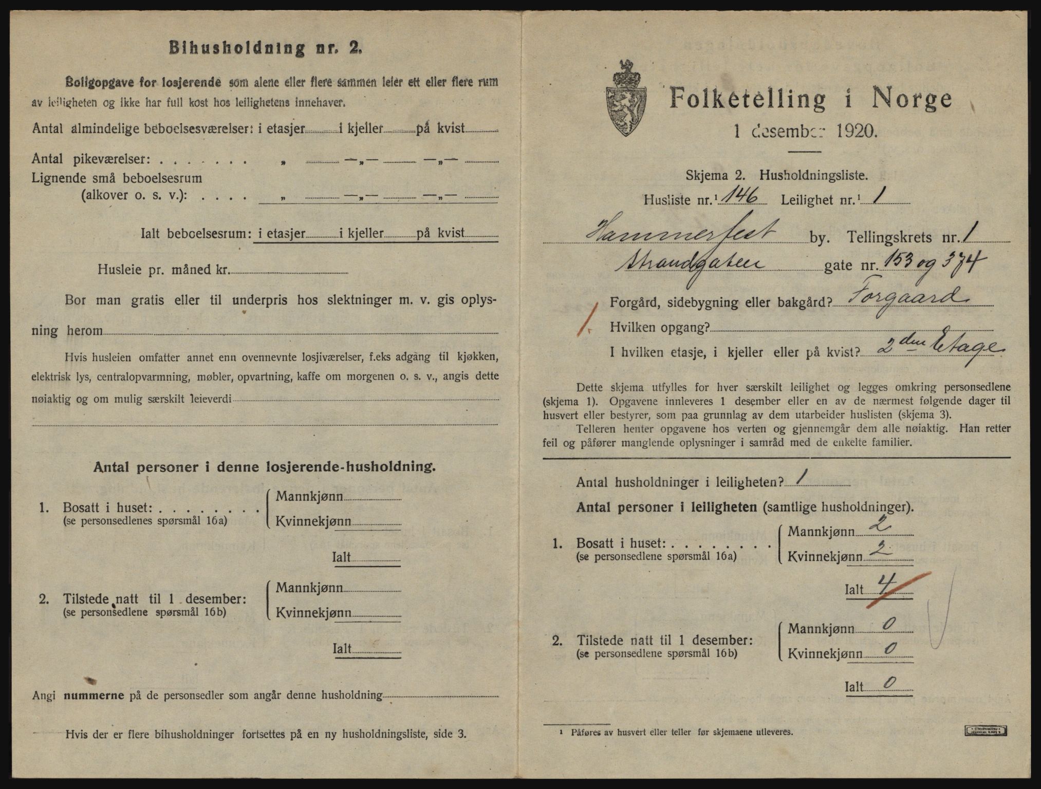SATØ, 1920 census for Hammerfest, 1920, p. 1448