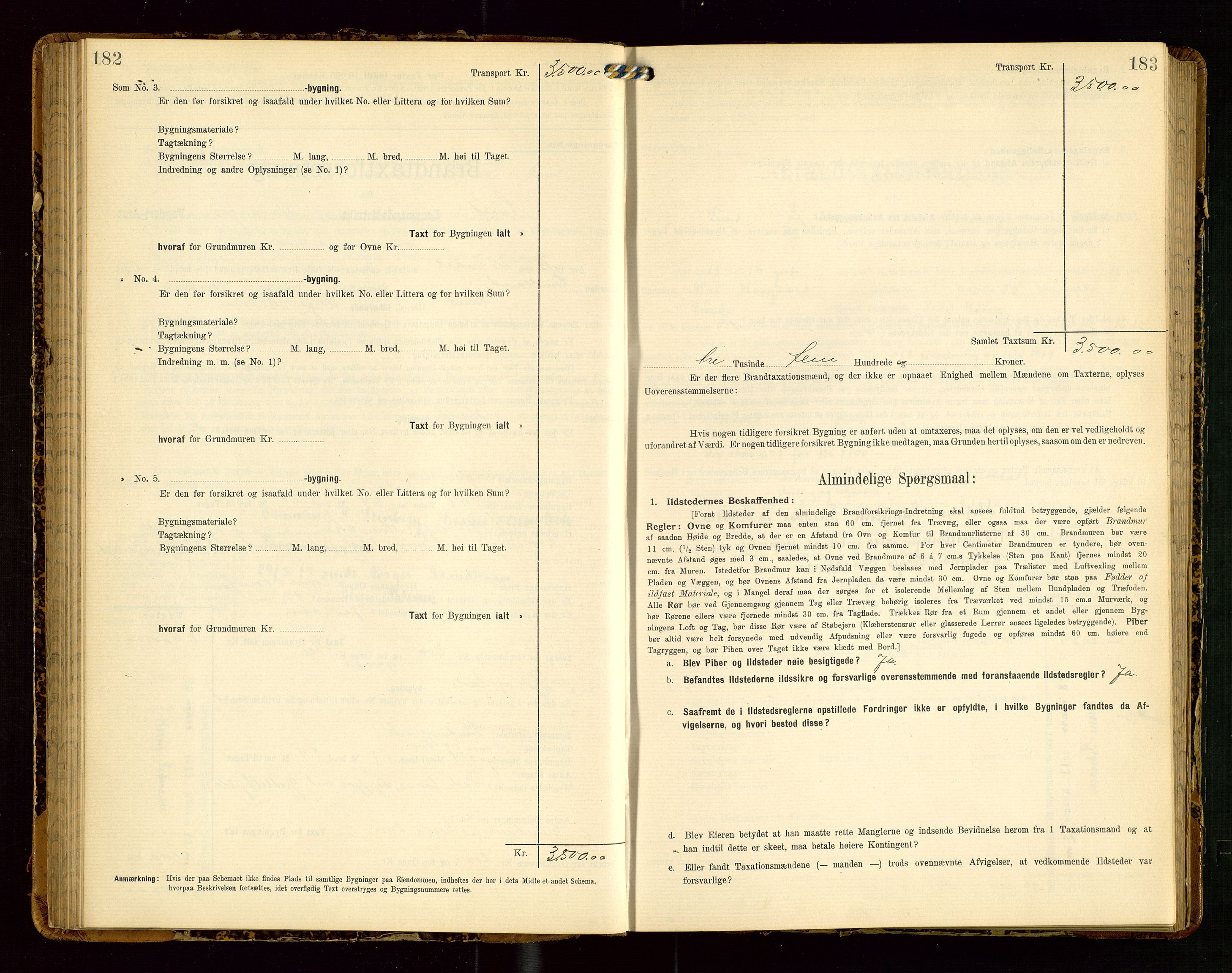 Lund lensmannskontor, AV/SAST-A-100303/Gob/L0002: "Brandtakstprotokol", 1908-1918, p. 182-183