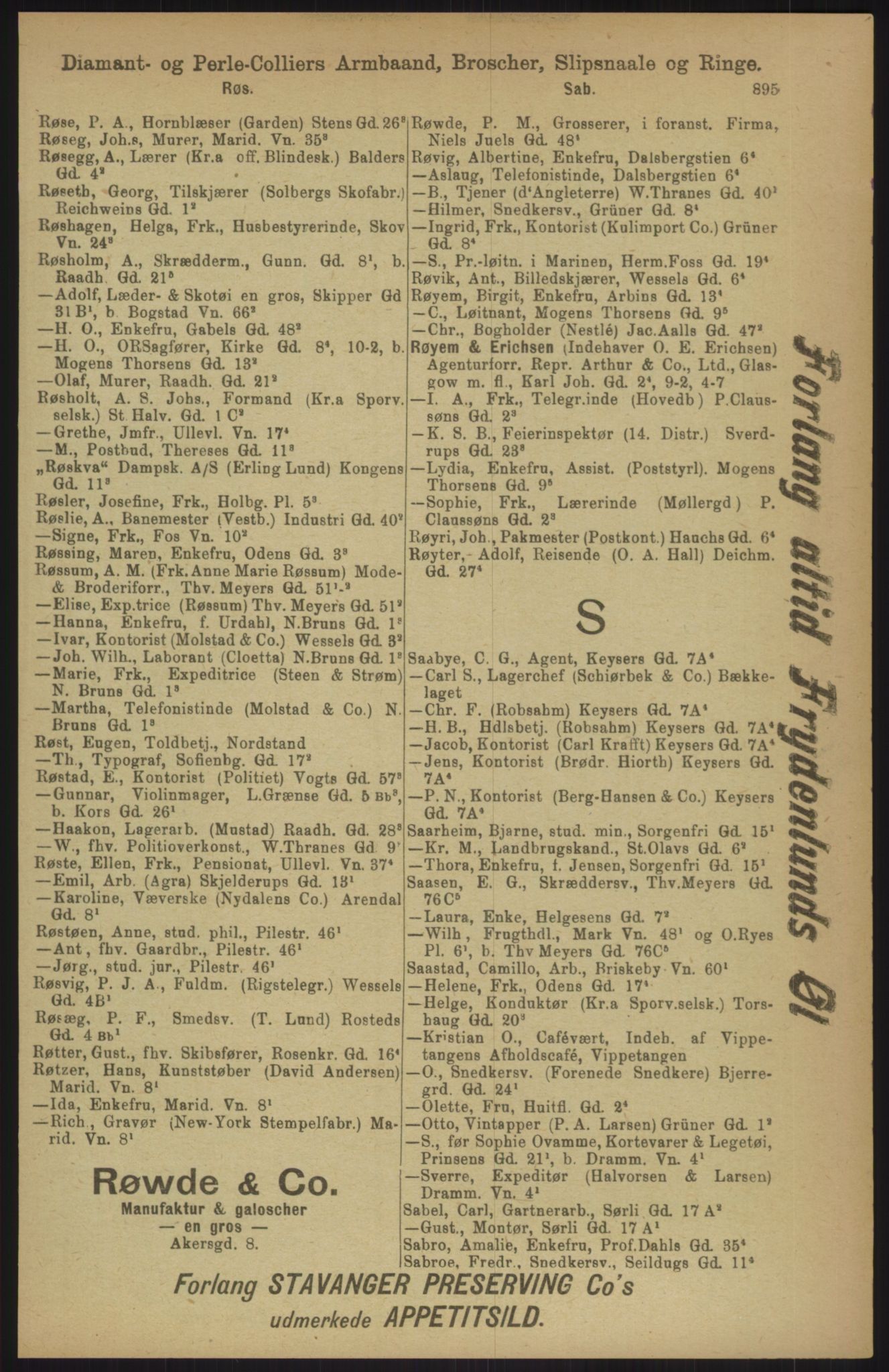 Kristiania/Oslo adressebok, PUBL/-, 1911, p. 895