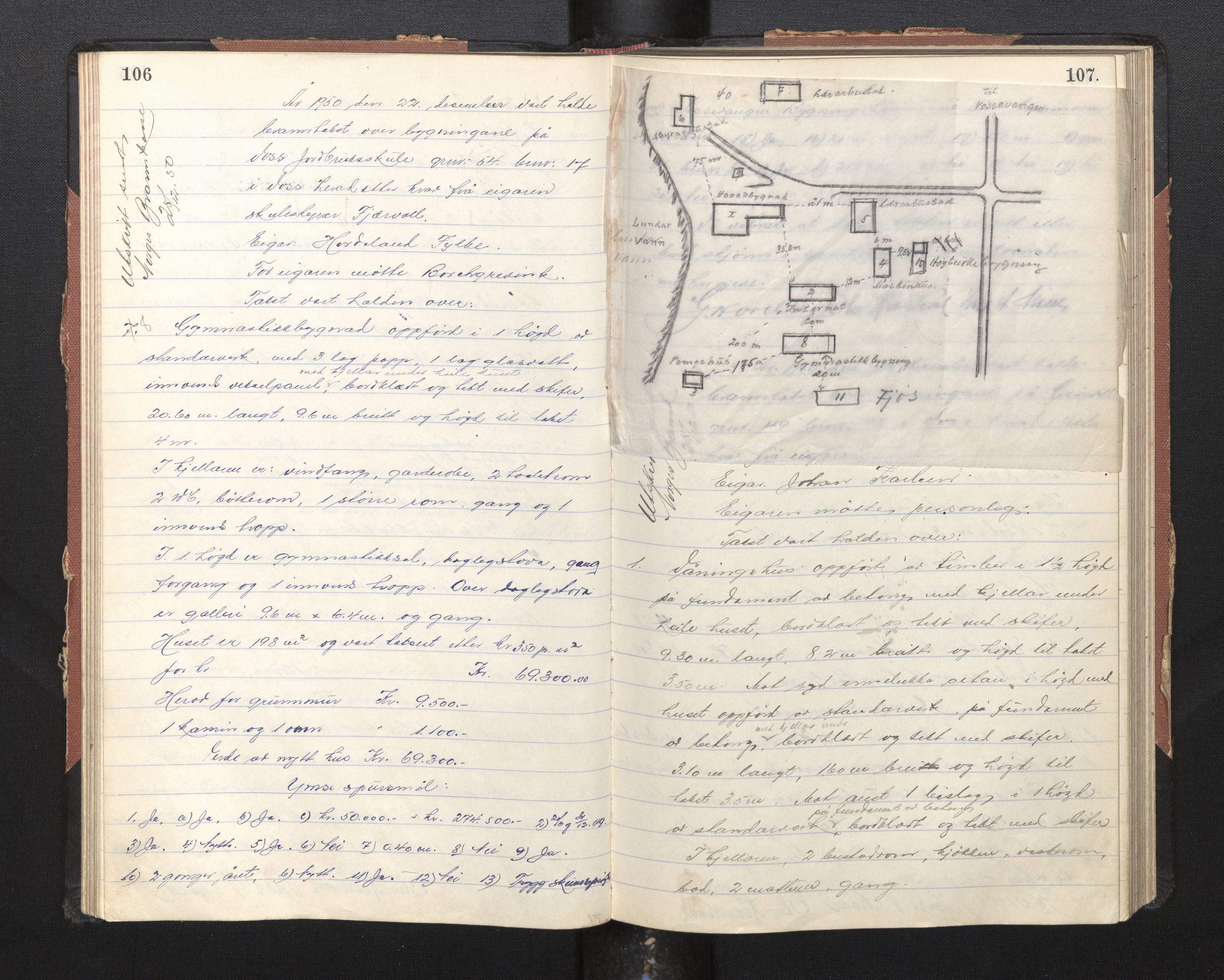 Lensmannen i Voss, AV/SAB-A-35801/0012/L0006: Branntakstprotokoll, 1949-1955, p. 106-107