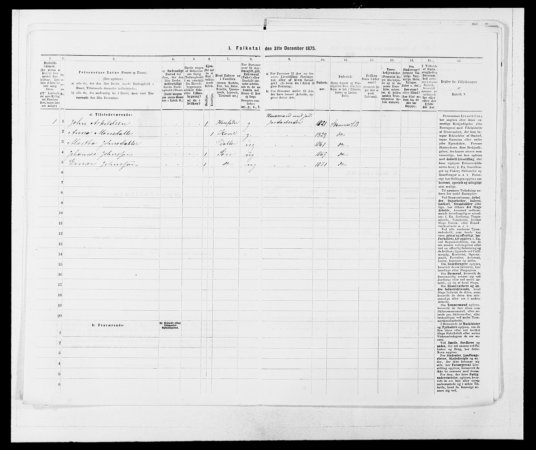 SAB, 1875 census for 1251P Bruvik, 1875, p. 570