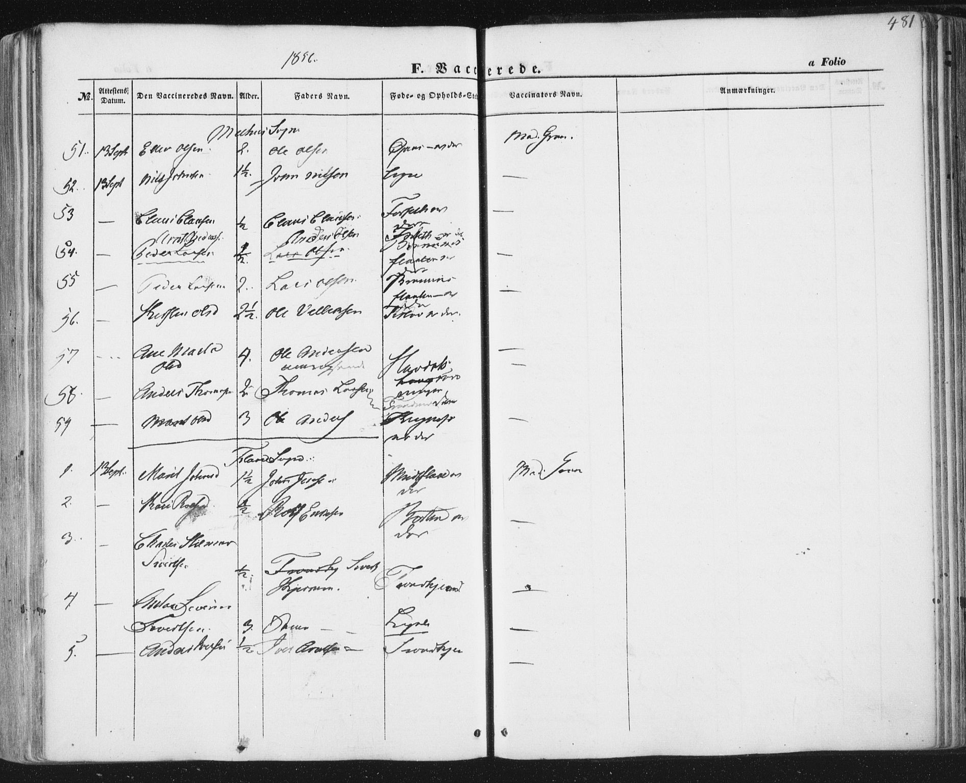 Ministerialprotokoller, klokkerbøker og fødselsregistre - Sør-Trøndelag, AV/SAT-A-1456/691/L1076: Parish register (official) no. 691A08, 1852-1861, p. 481