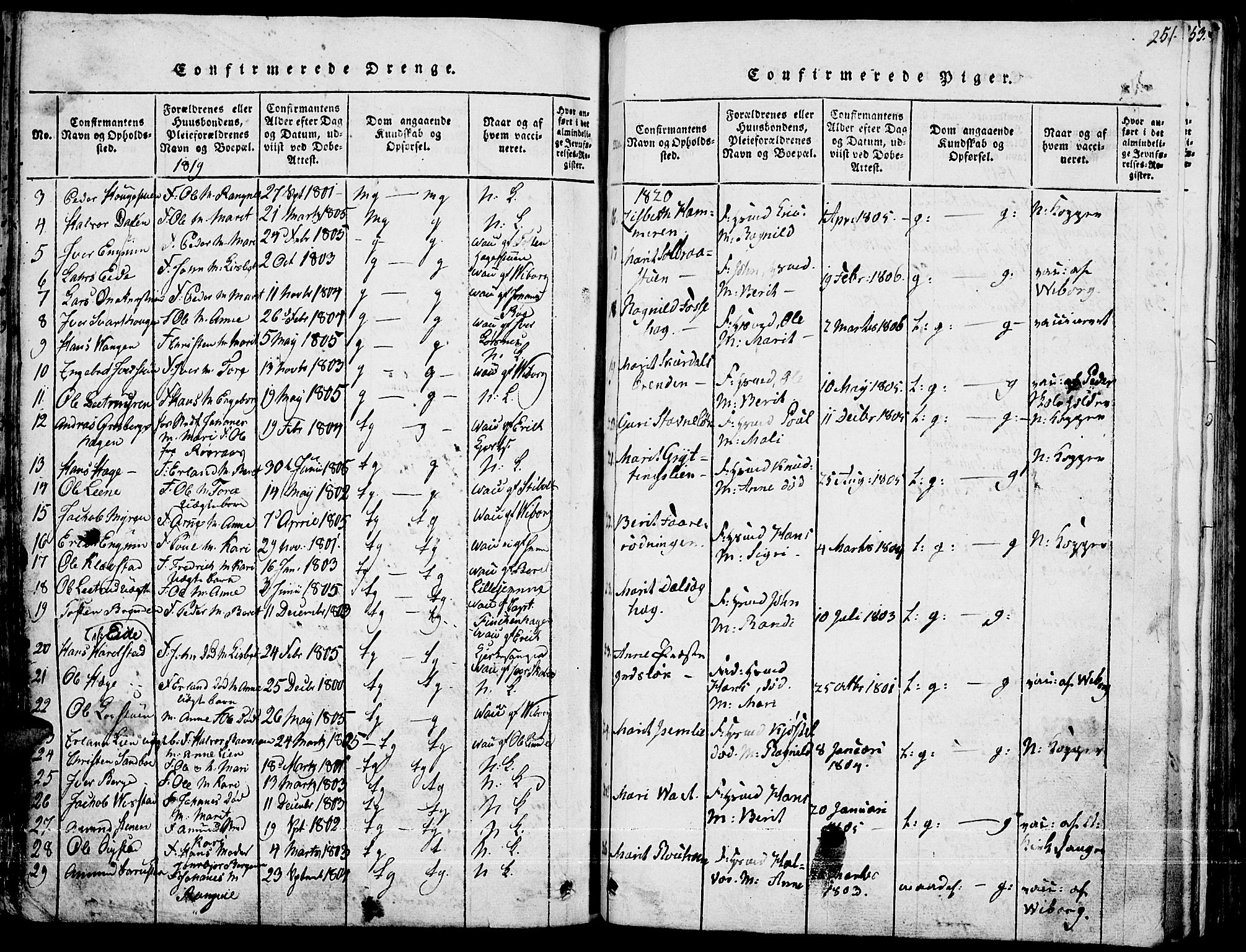 Fron prestekontor, AV/SAH-PREST-078/H/Ha/Haa/L0002: Parish register (official) no. 2, 1816-1827, p. 251