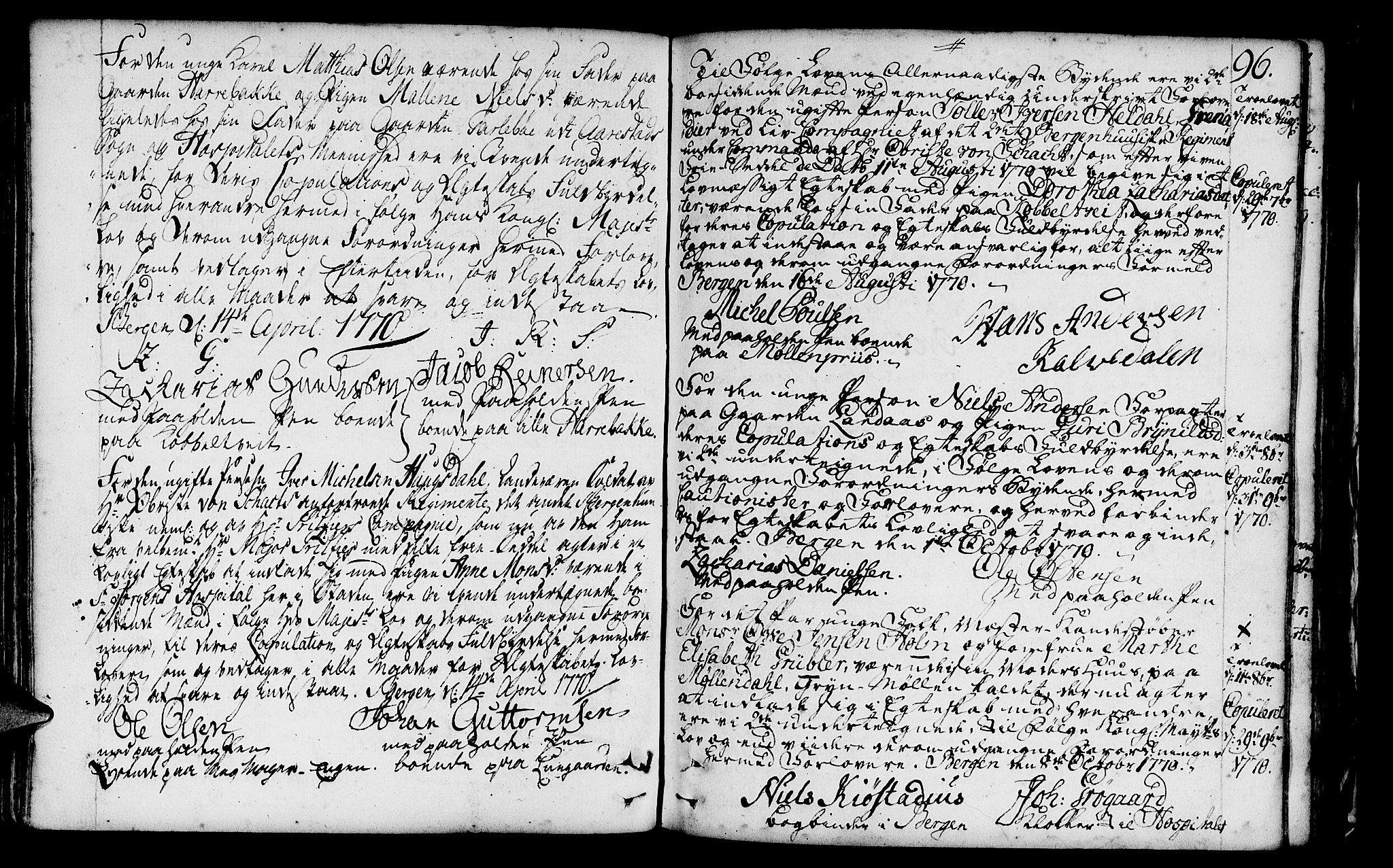 St. Jørgens hospital og Årstad sokneprestembete, SAB/A-99934: Parish register (official) no. A 1, 1743-1823, p. 96