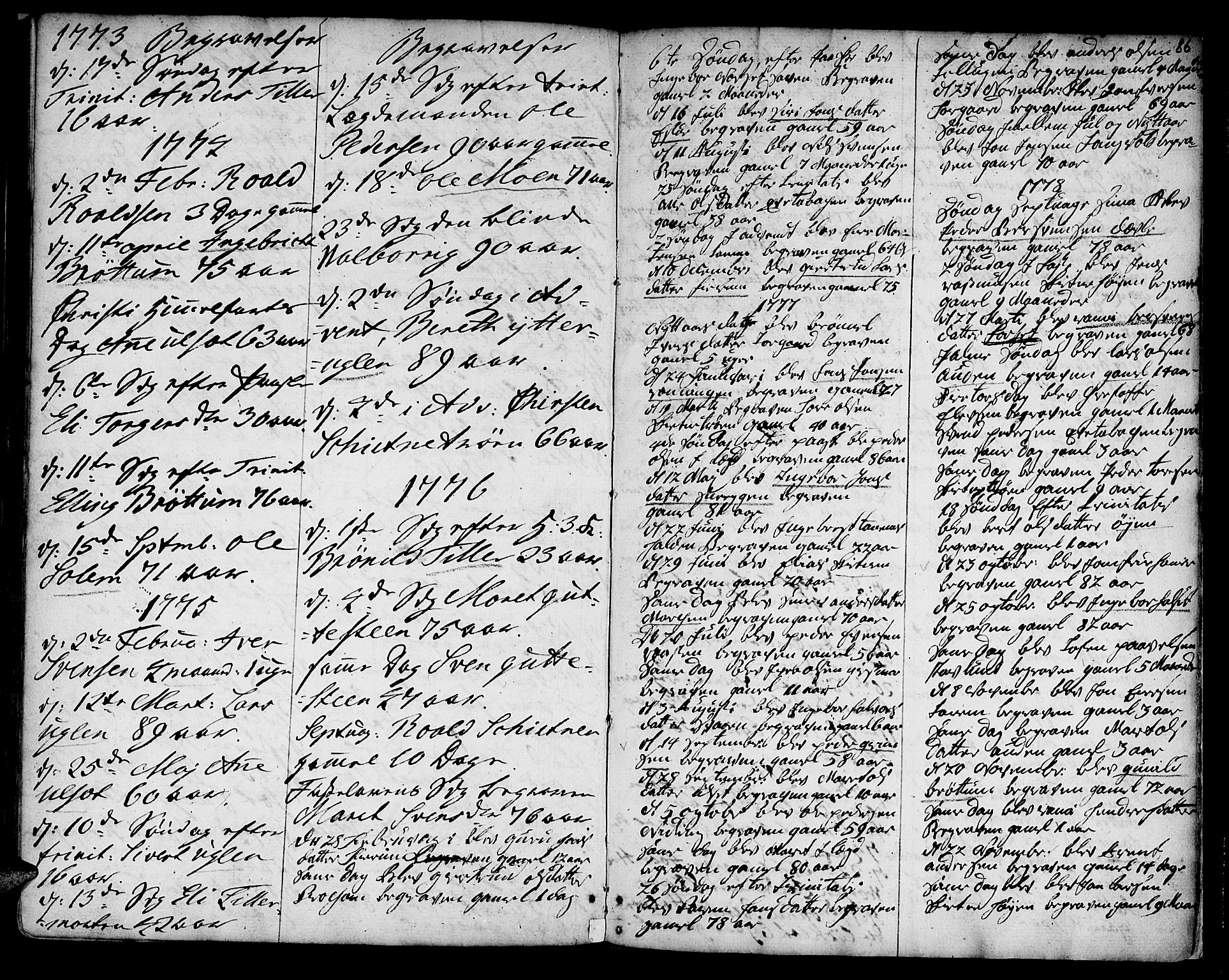 Ministerialprotokoller, klokkerbøker og fødselsregistre - Sør-Trøndelag, SAT/A-1456/618/L0437: Parish register (official) no. 618A02, 1749-1782, p. 86