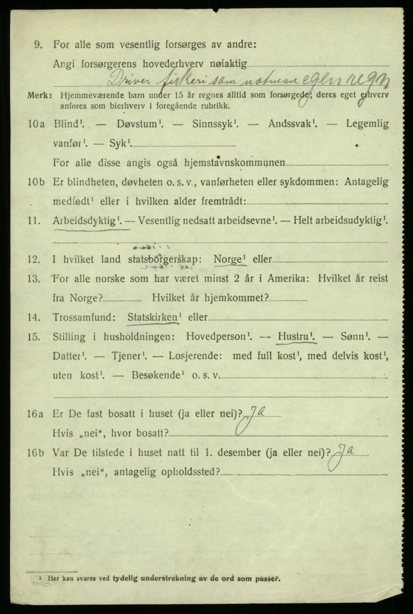 SAB, 1920 census for Austrheim, 1920, p. 5973