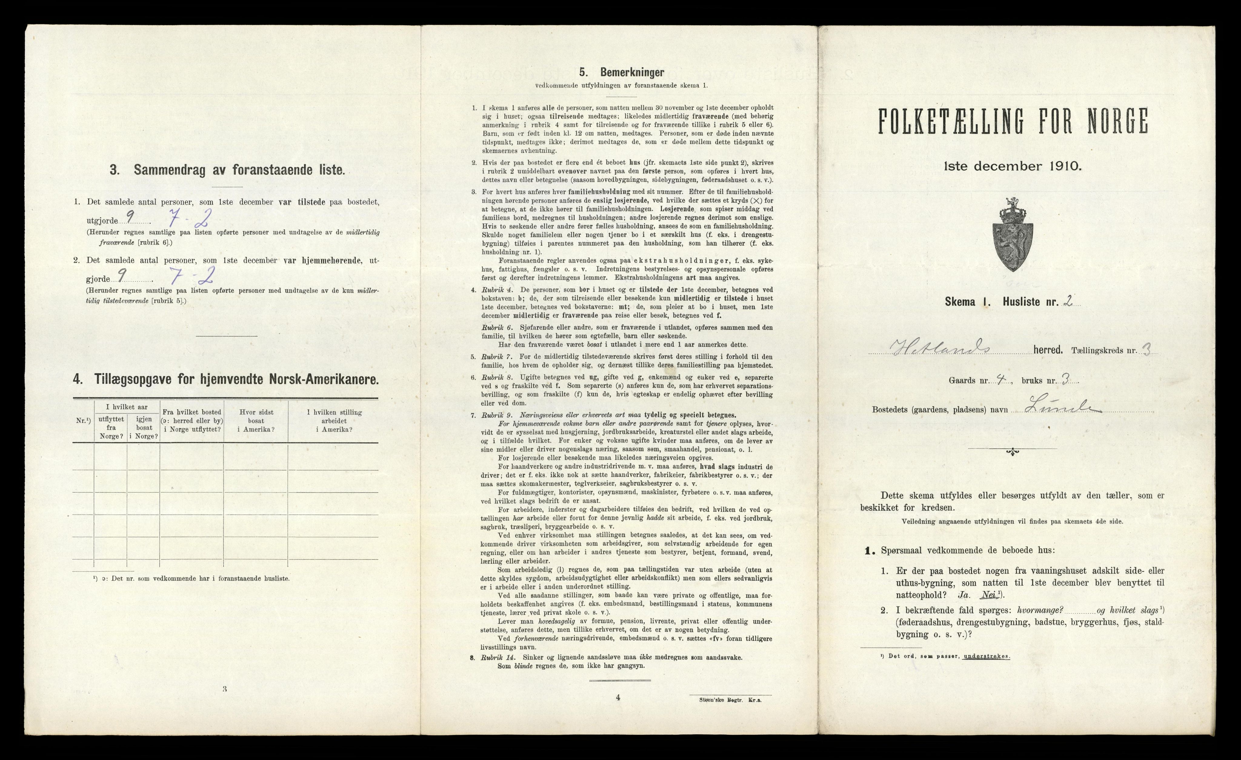 RA, 1910 census for Hetland, 1910, p. 381