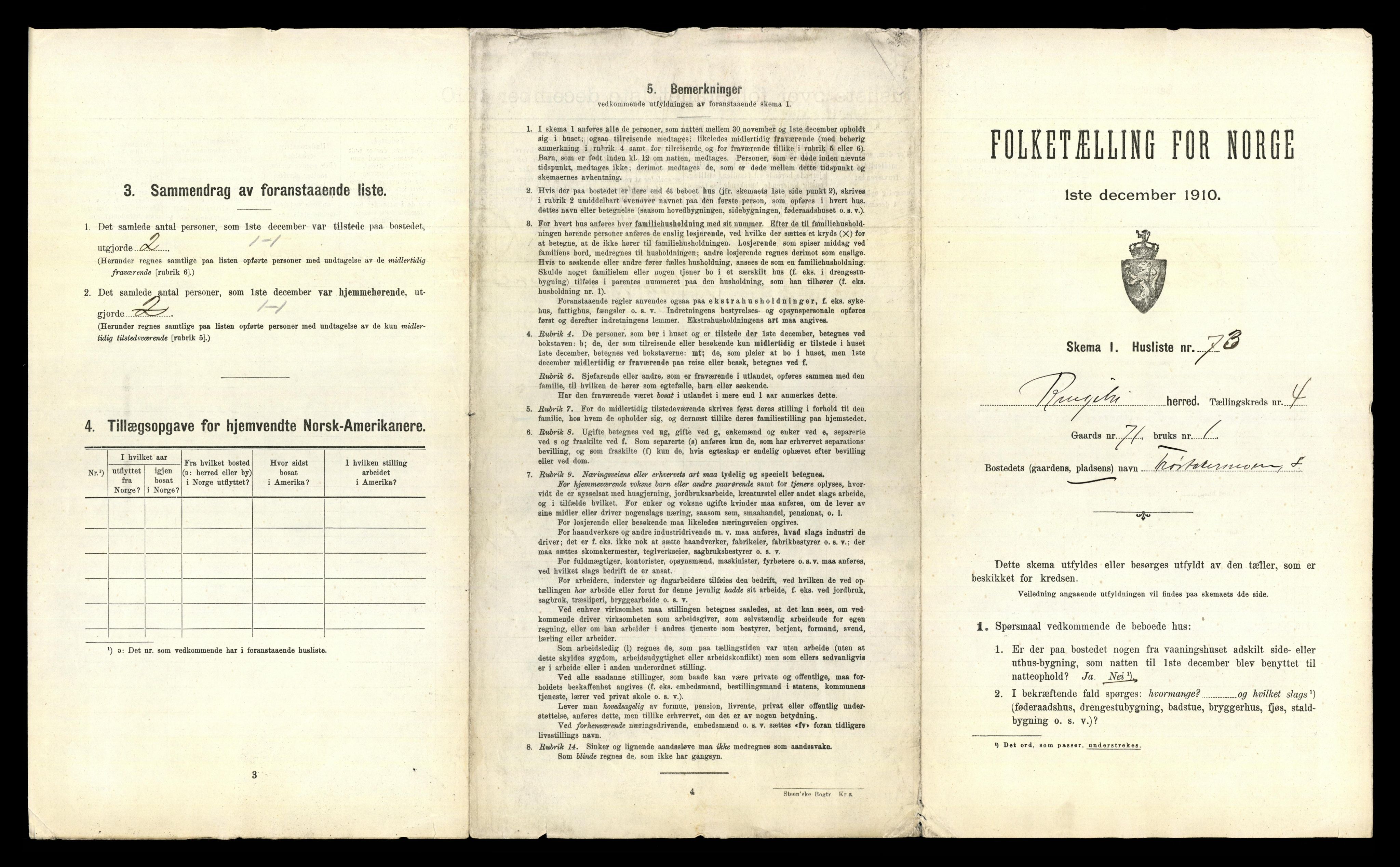 RA, 1910 census for Ringebu, 1910, p. 770