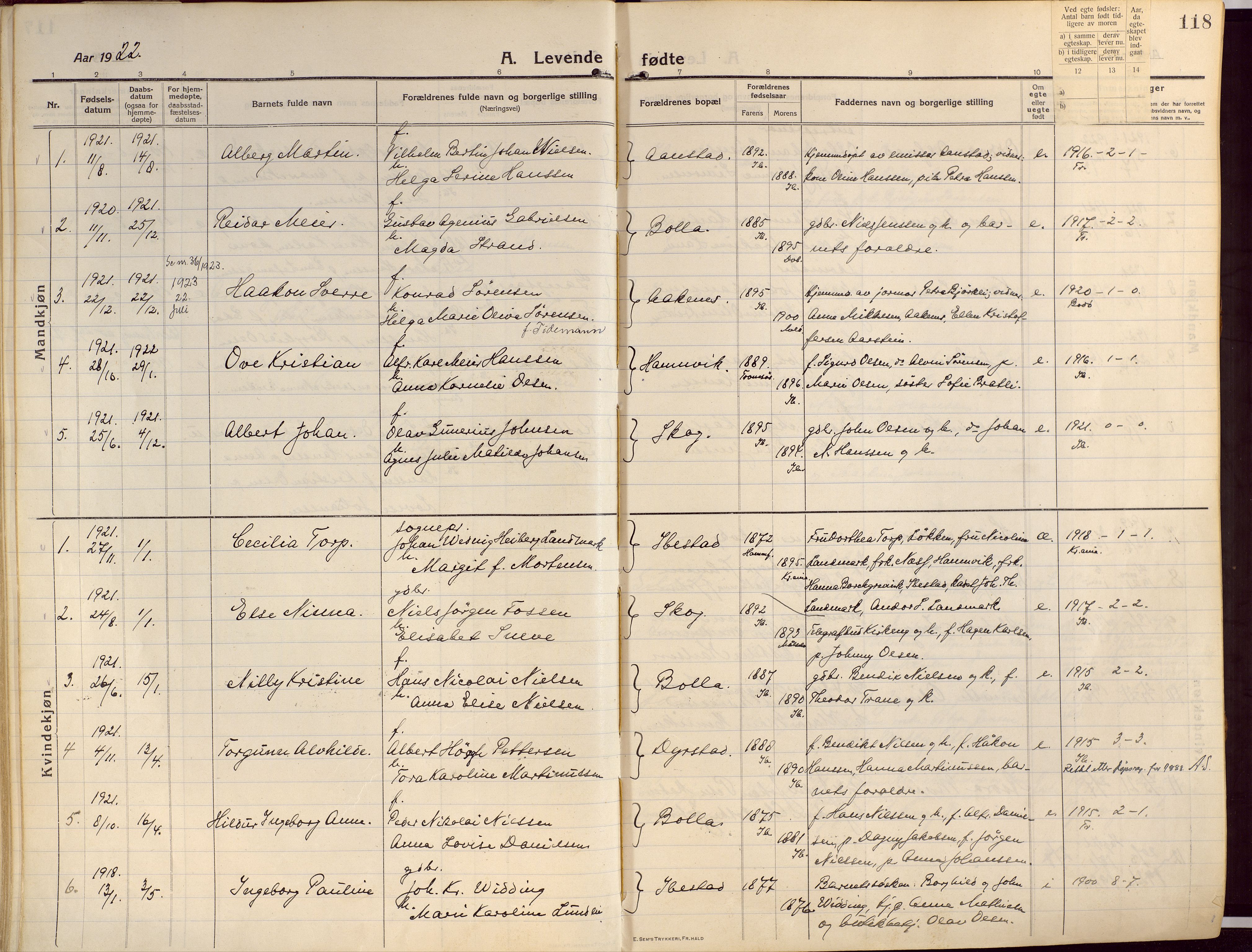 Ibestad sokneprestembete, SATØ/S-0077/H/Ha/Haa/L0018kirke: Parish register (official) no. 18, 1915-1929, p. 118