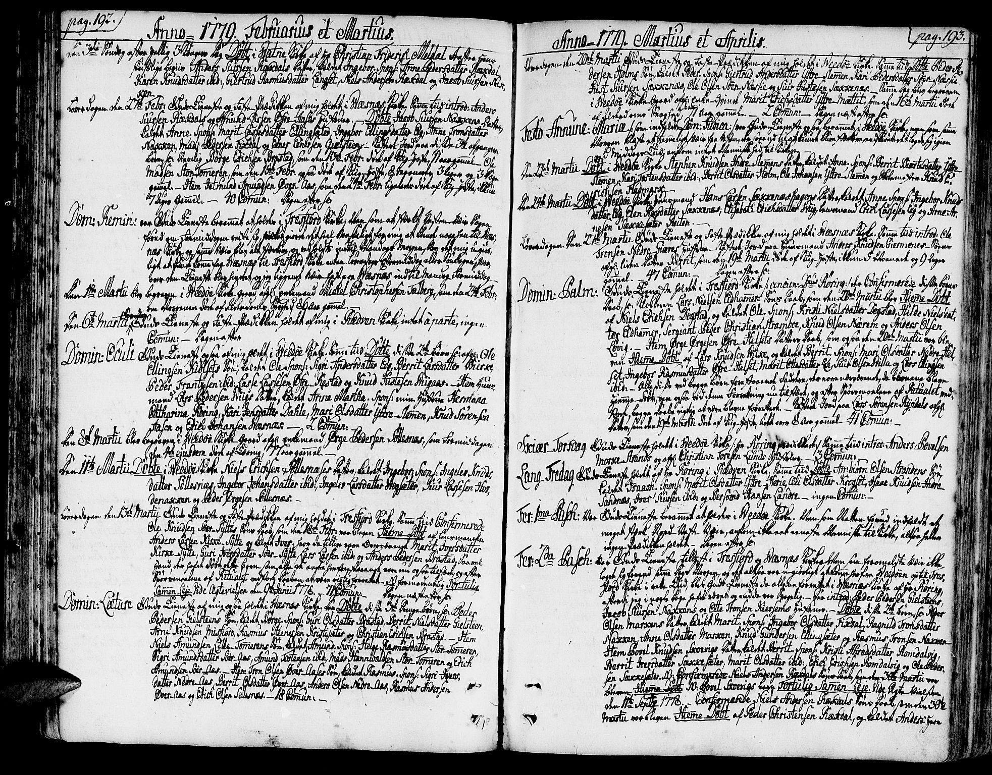 Ministerialprotokoller, klokkerbøker og fødselsregistre - Møre og Romsdal, AV/SAT-A-1454/547/L0600: Parish register (official) no. 547A02, 1765-1799, p. 192-193