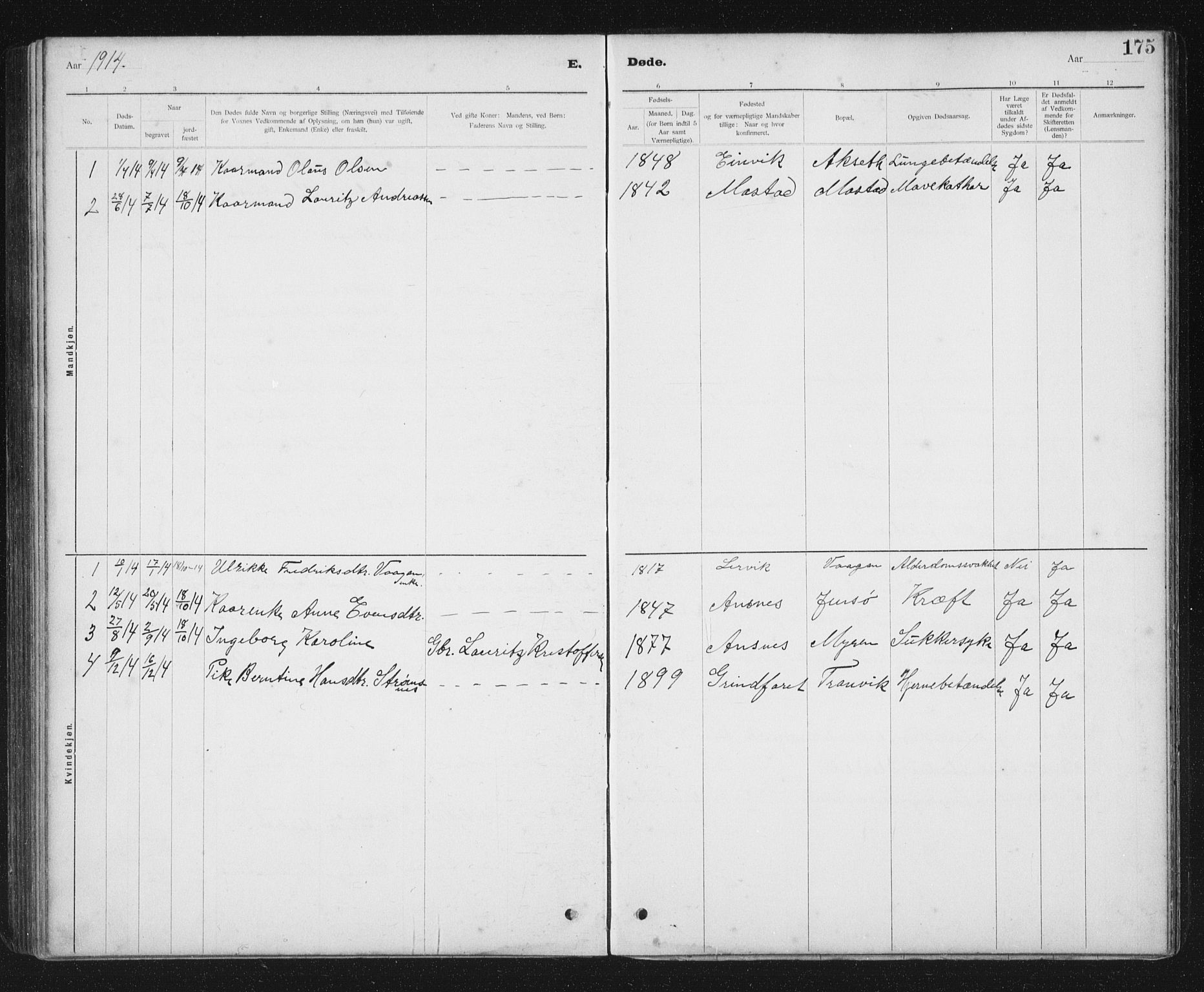 Ministerialprotokoller, klokkerbøker og fødselsregistre - Sør-Trøndelag, SAT/A-1456/637/L0563: Parish register (copy) no. 637C04, 1899-1940, p. 175