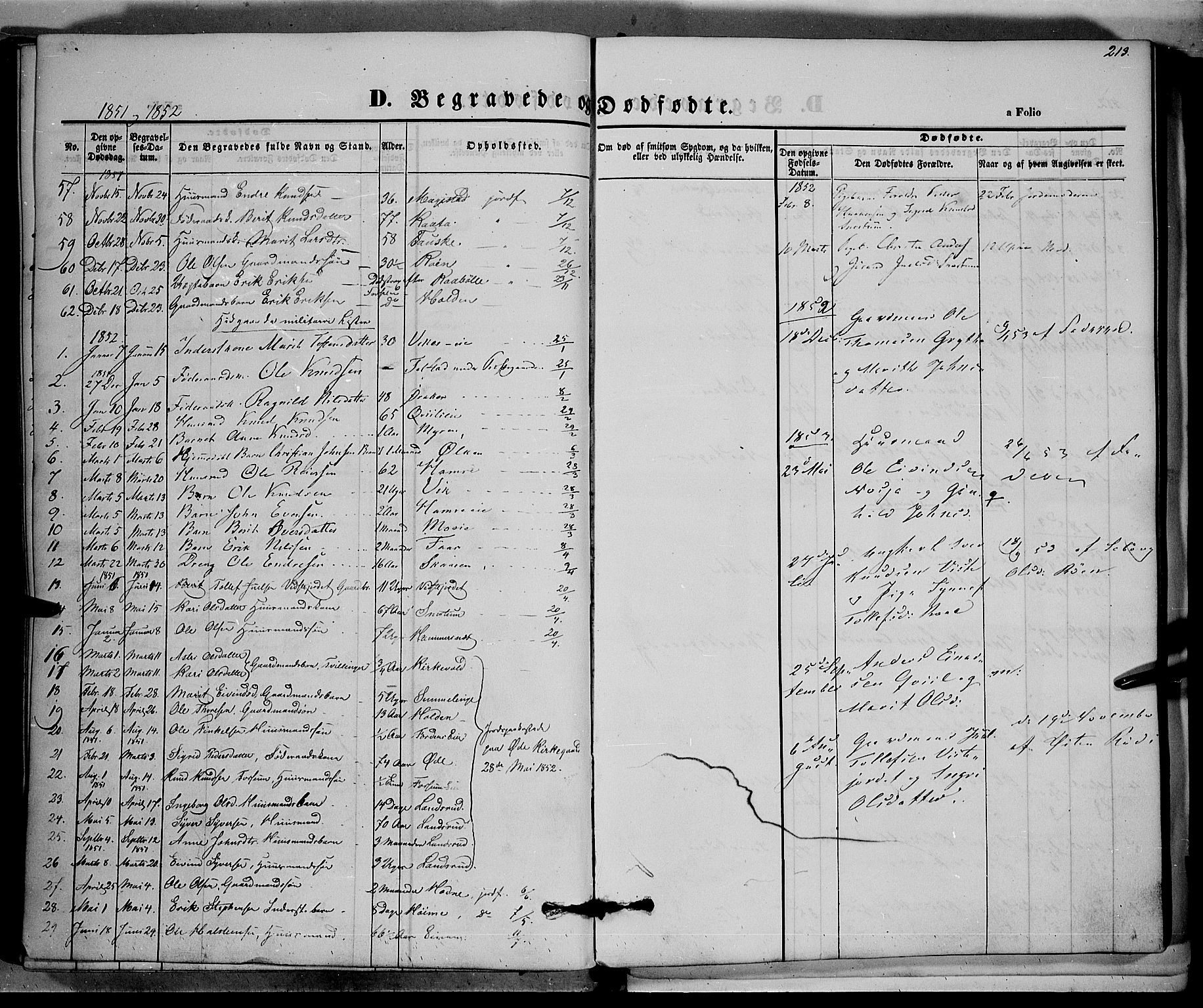 Vestre Slidre prestekontor, SAH/PREST-136/H/Ha/Haa/L0001: Parish register (official) no. 1, 1844-1855, p. 213