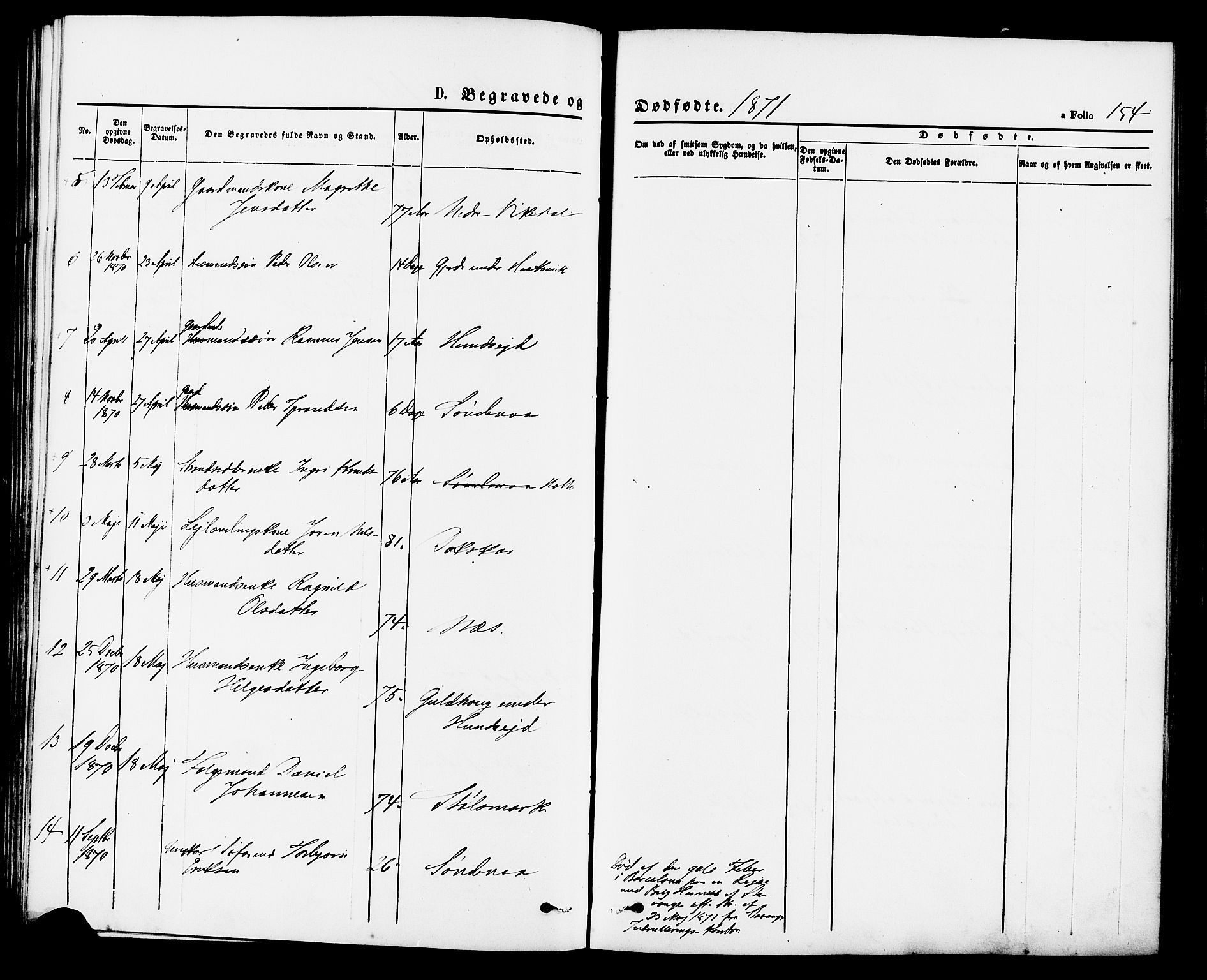 Vikedal sokneprestkontor, SAST/A-101840/01/IV: Parish register (official) no. A 7, 1868-1883, p. 154