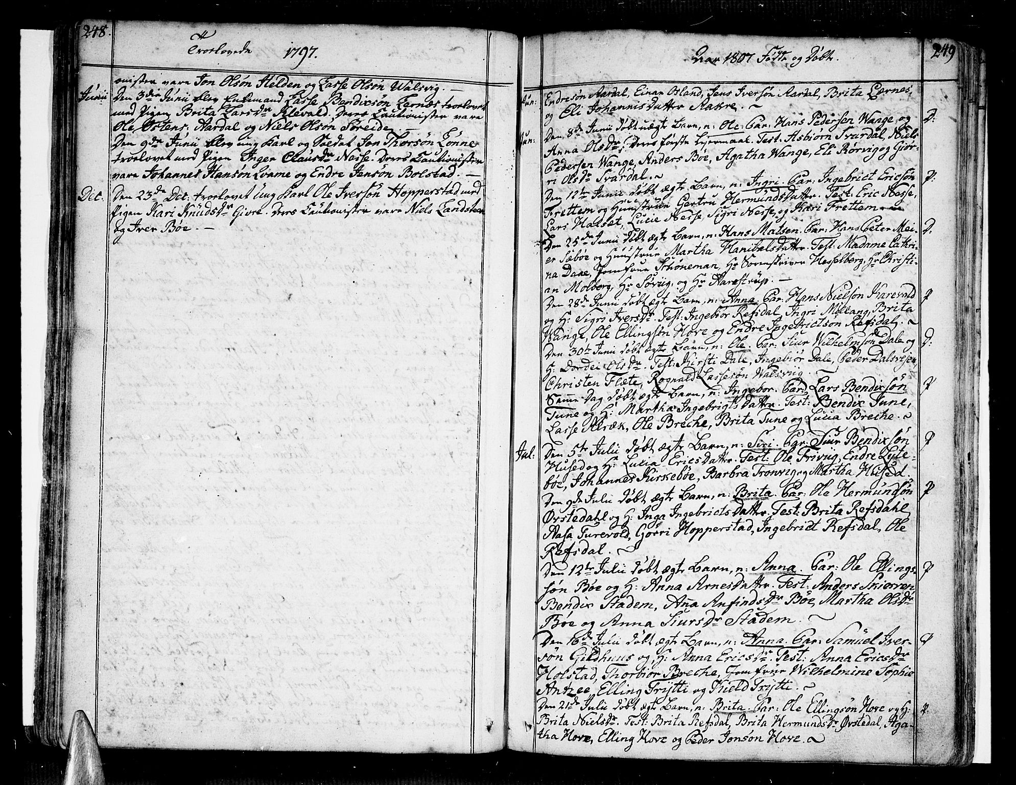 Vik sokneprestembete, SAB/A-81501: Parish register (official) no. A 5, 1787-1820, p. 248-249