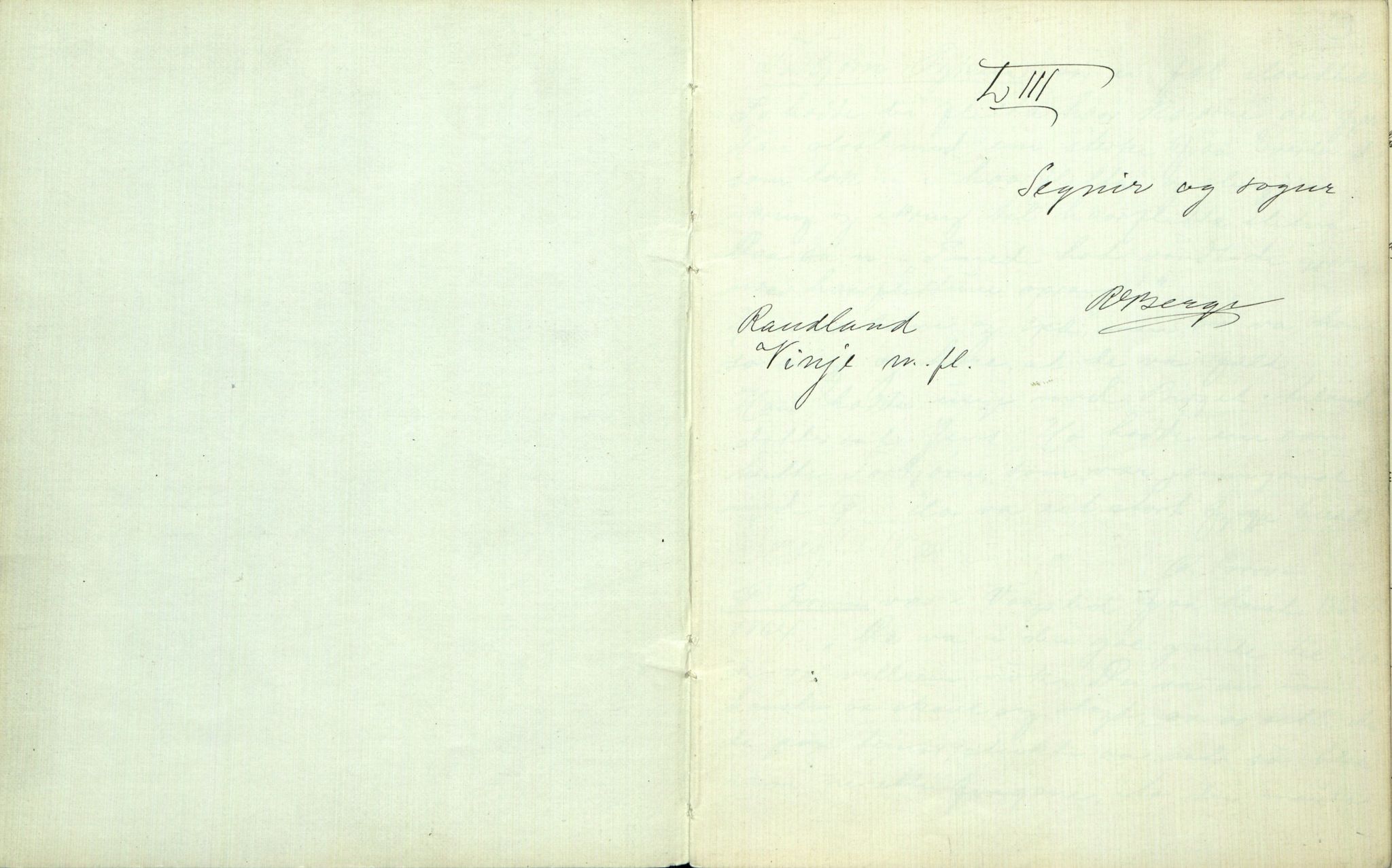 Rikard Berge, TEMU/TGM-A-1003/F/L0002/0023: 031-060 Innholdslister / 53 Segnir og sogur. Raudland, Vinje m.fl. , 1910-1950, p. 1