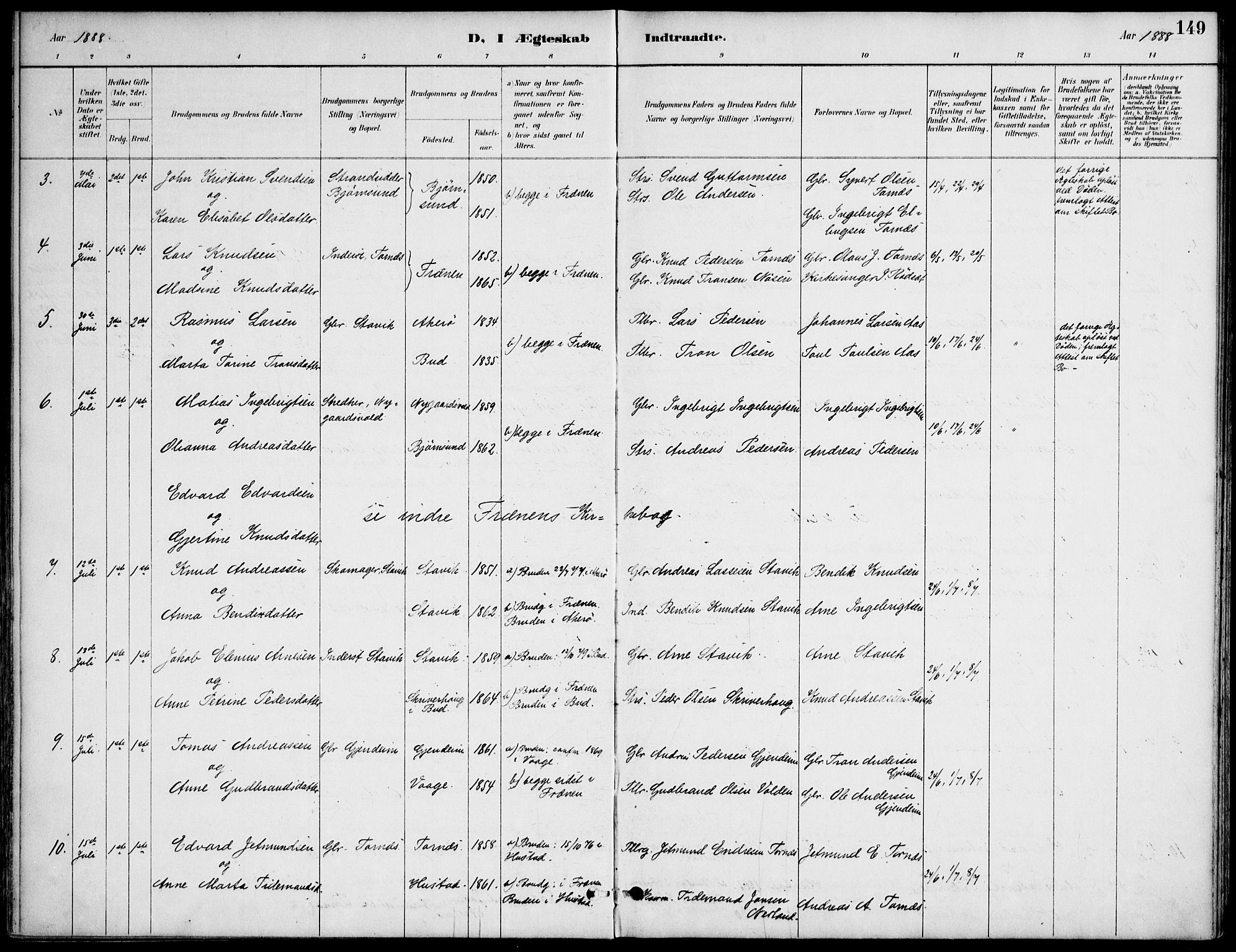 Ministerialprotokoller, klokkerbøker og fødselsregistre - Møre og Romsdal, AV/SAT-A-1454/565/L0750: Parish register (official) no. 565A04, 1887-1905, p. 149