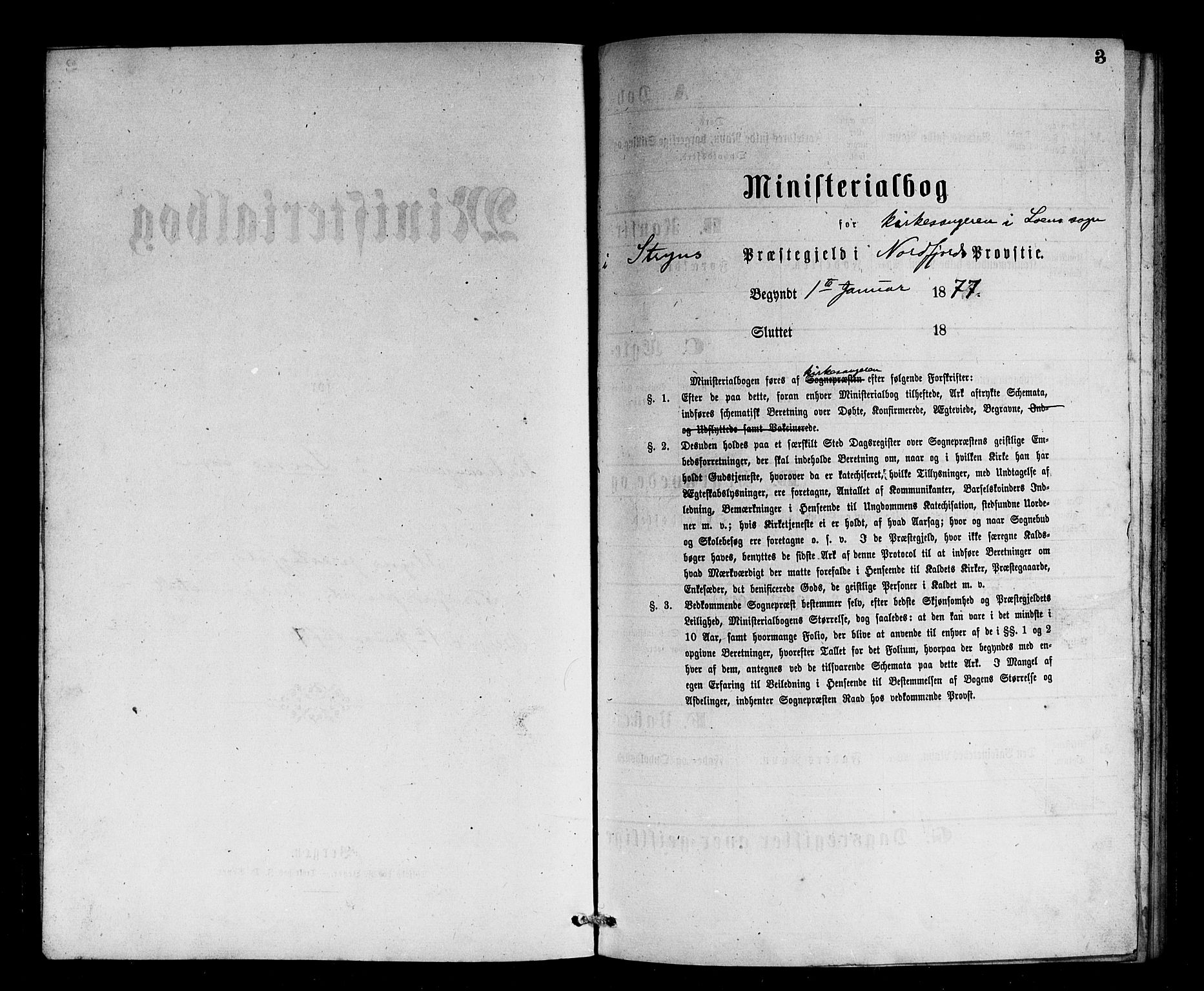 Stryn Sokneprestembete, AV/SAB-A-82501: Parish register (copy) no. B 2, 1877-1881, p. 3