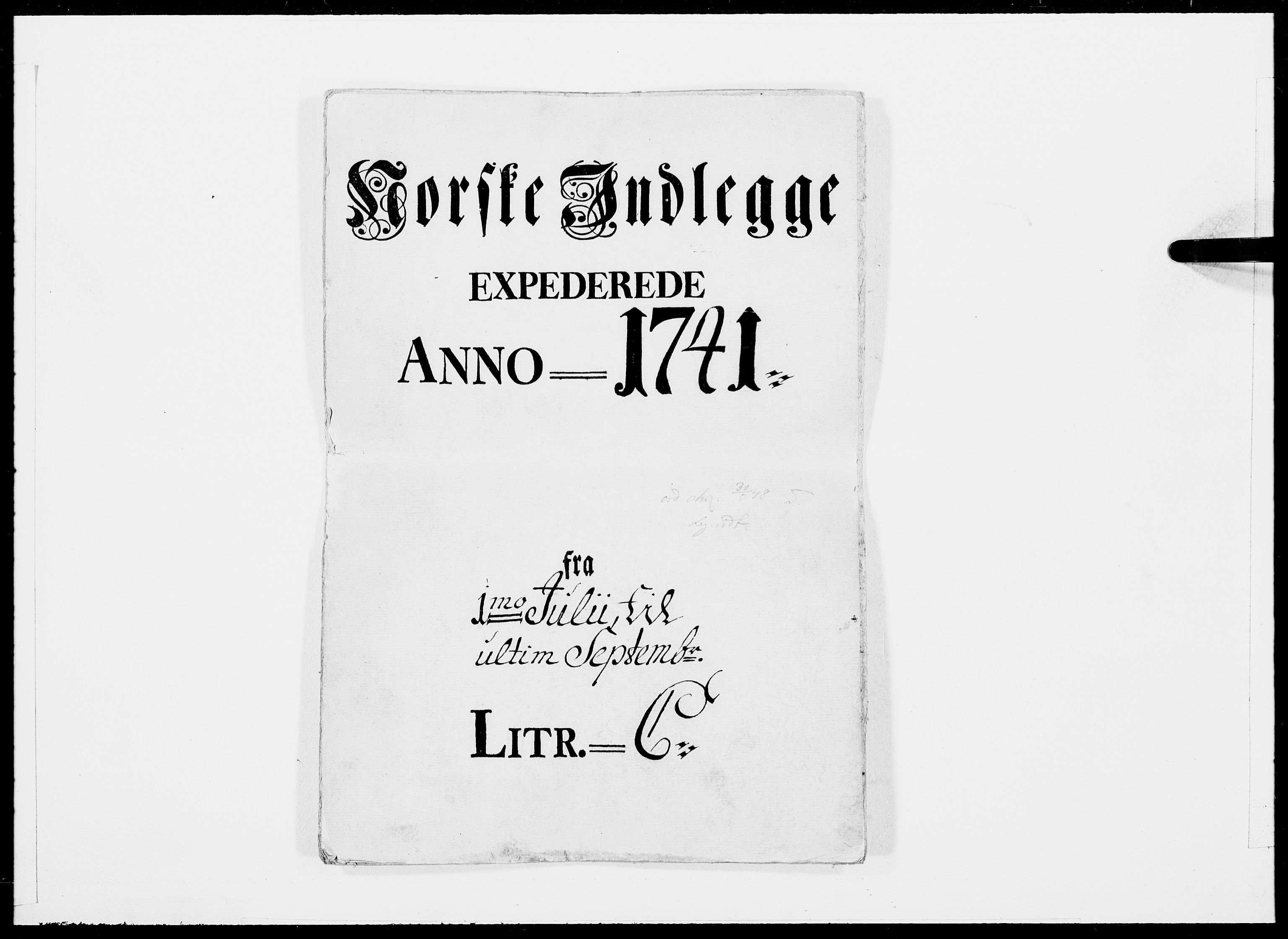 Danske Kanselli 1572-1799, AV/RA-EA-3023/F/Fc/Fcc/Fcca/L0134: Norske innlegg 1572-1799, 1741, p. 1