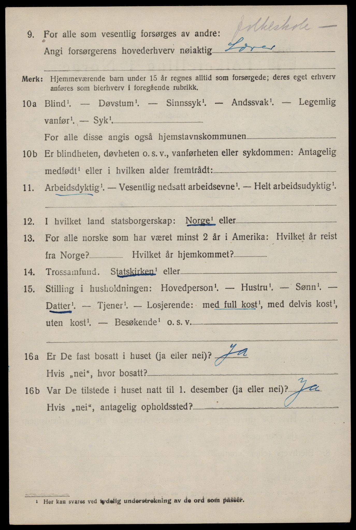 SAST, 1920 census for Bjerkreim, 1920, p. 2583