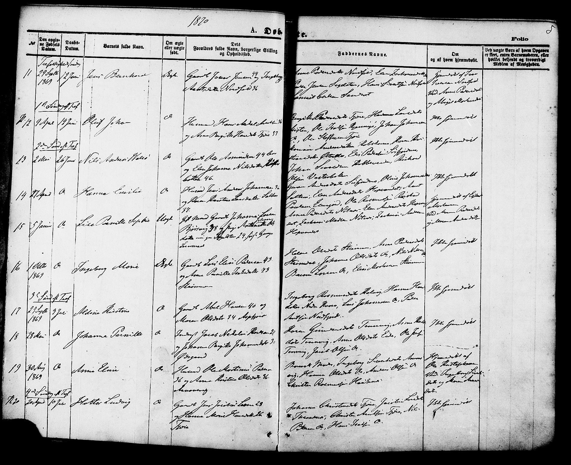 Ministerialprotokoller, klokkerbøker og fødselsregistre - Nordland, AV/SAT-A-1459/853/L0771: Parish register (official) no. 853A10, 1870-1881, p. 5