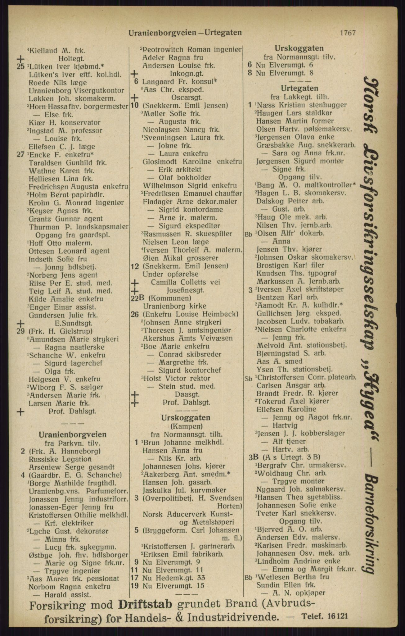 Kristiania/Oslo adressebok, PUBL/-, 1916, p. 1767