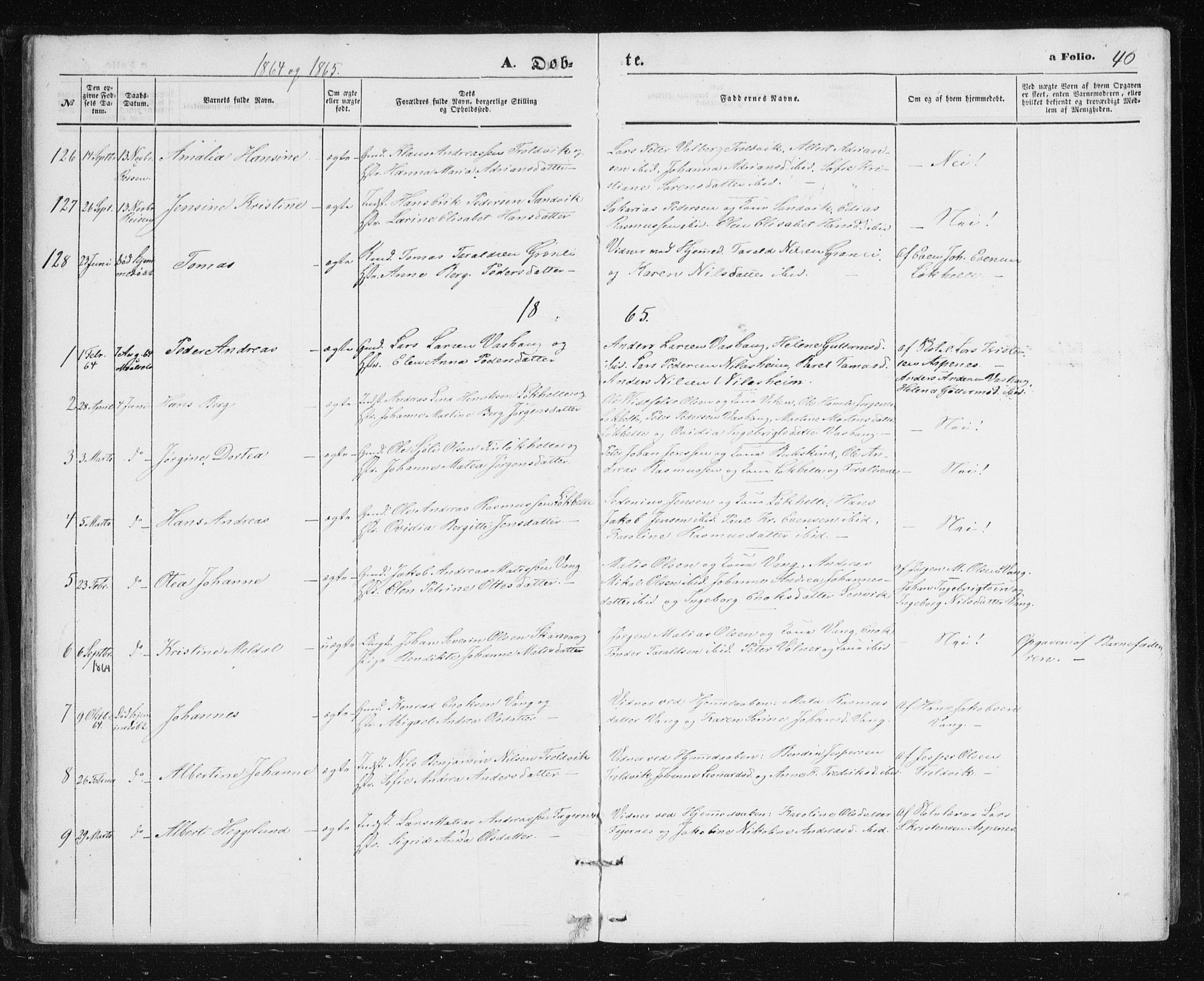 Lenvik sokneprestembete, SATØ/S-1310/H/Ha/Hab/L0004klokker: Parish register (copy) no. 4, 1859-1869, p. 46