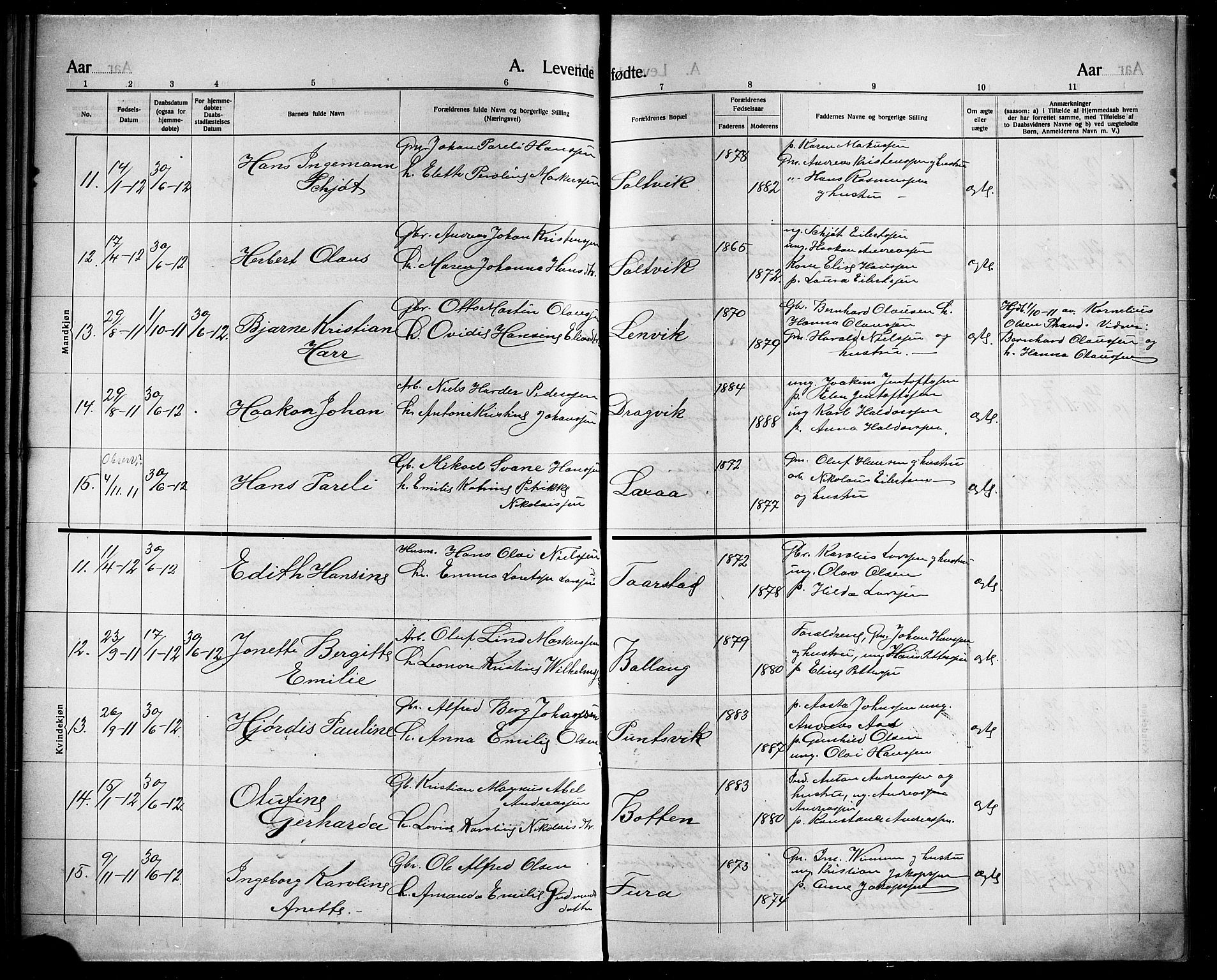 Ministerialprotokoller, klokkerbøker og fødselsregistre - Nordland, AV/SAT-A-1459/863/L0916: Parish register (copy) no. 863C06, 1907-1921