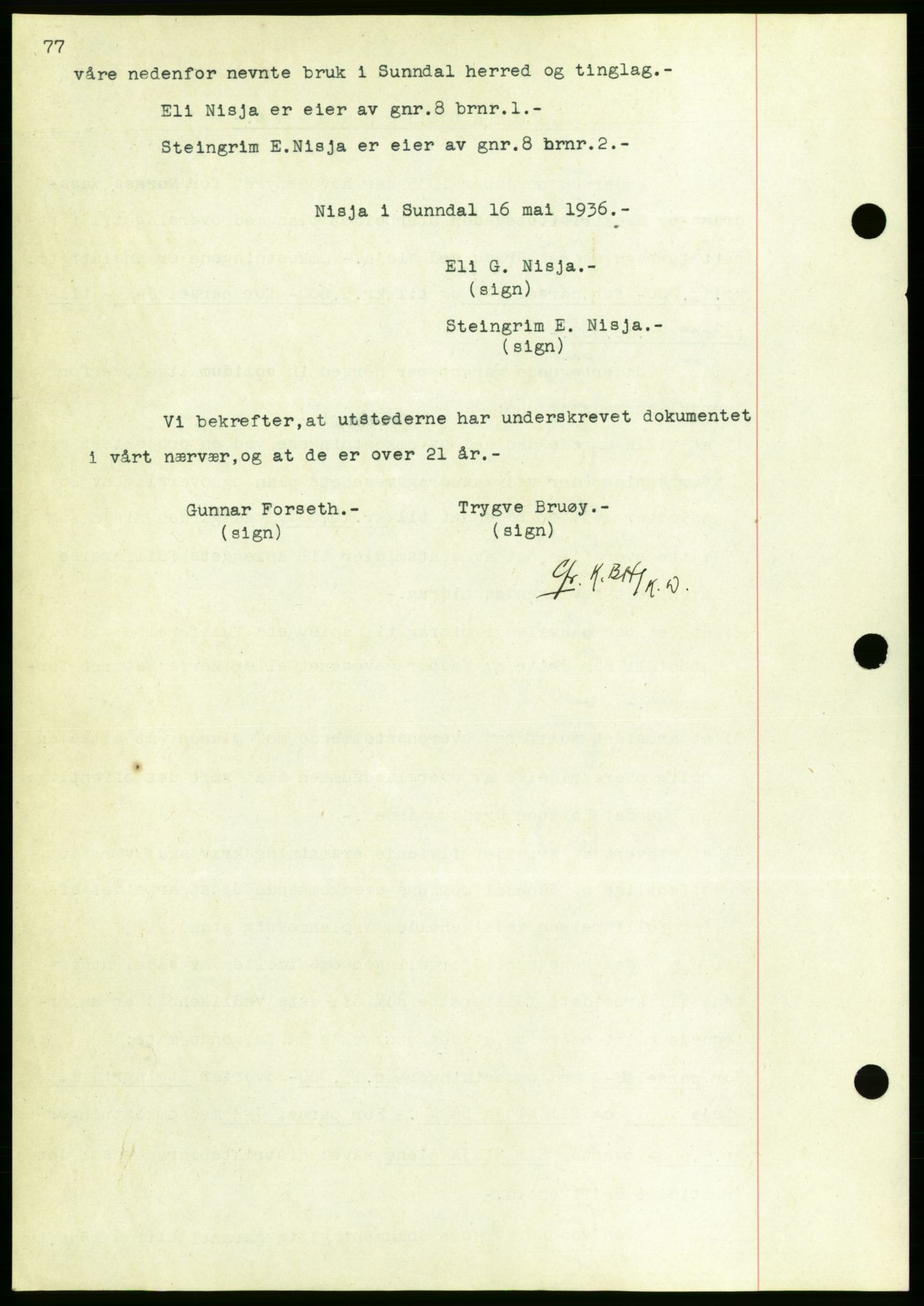 Nordmøre sorenskriveri, AV/SAT-A-4132/1/2/2Ca/L0090: Mortgage book no. B80, 1936-1937, Diary no: : 2810/1936