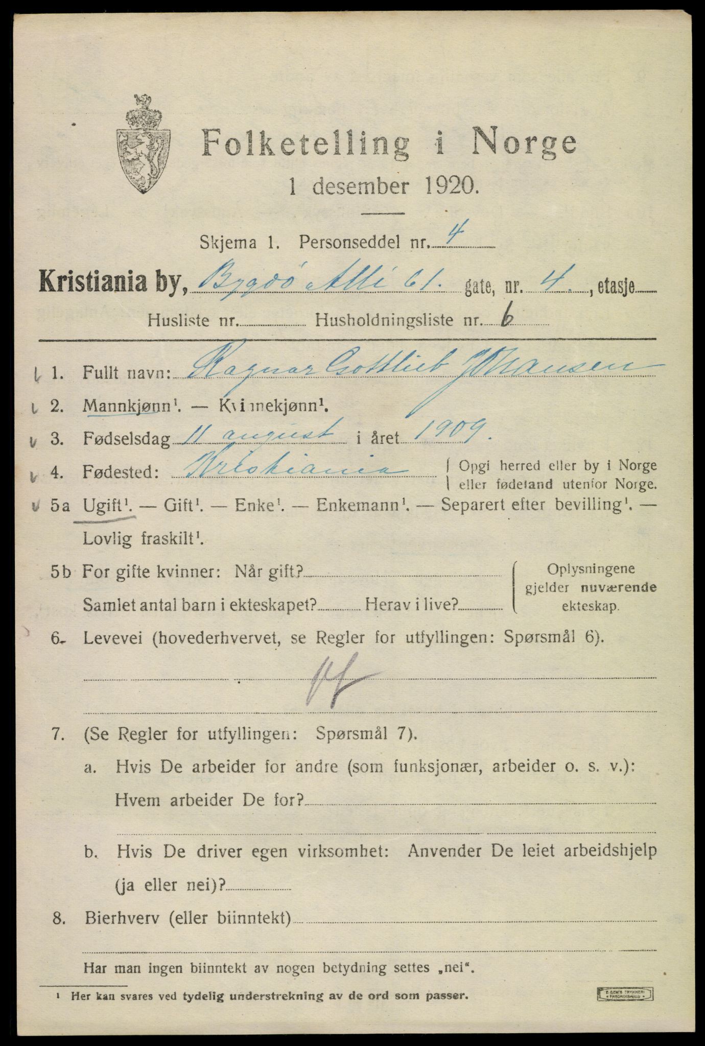 SAO, 1920 census for Kristiania, 1920, p. 179349